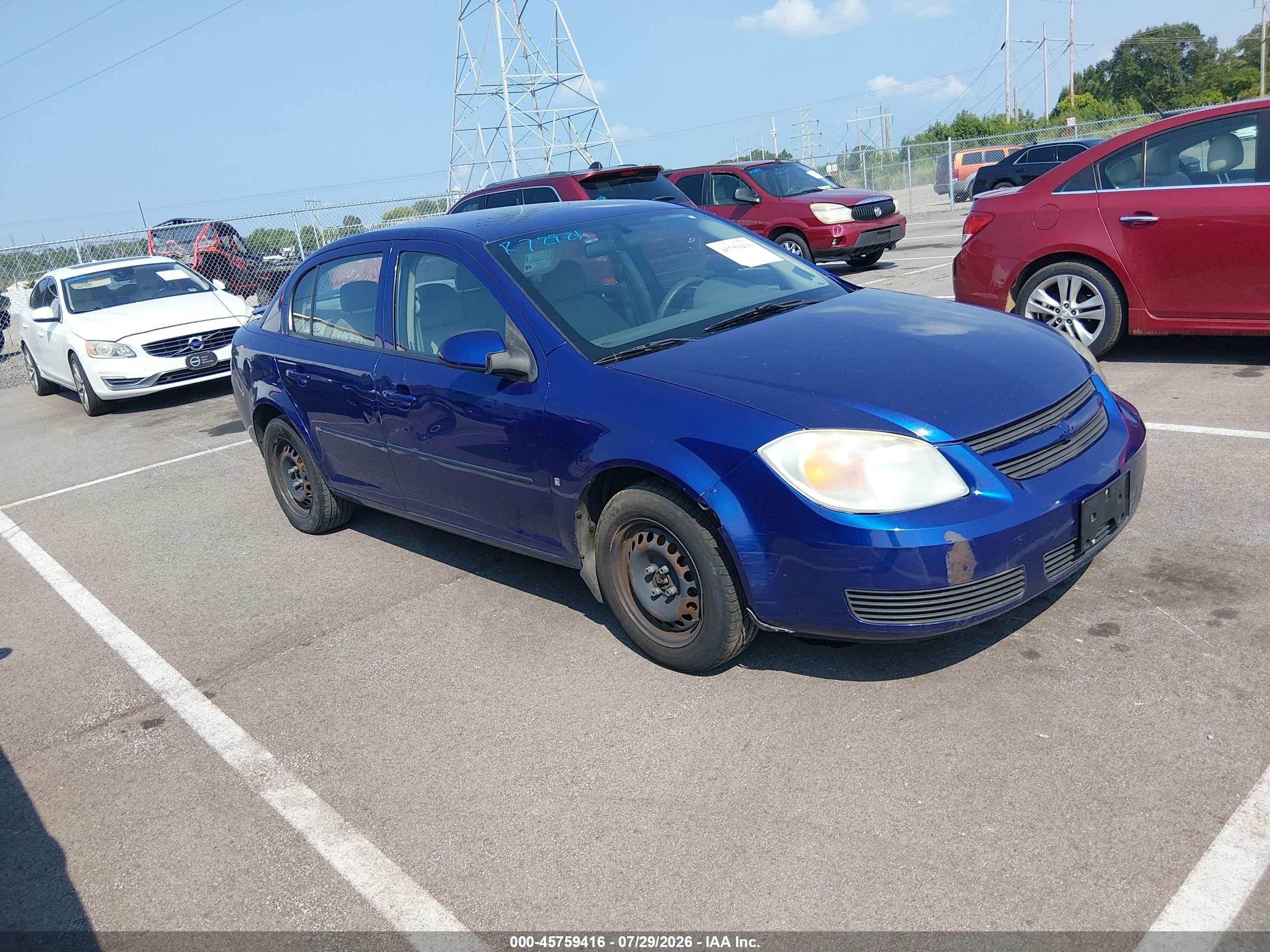 2007 Chevrolet Cobalt Lt Blue vin: 1G1AL55F377218434