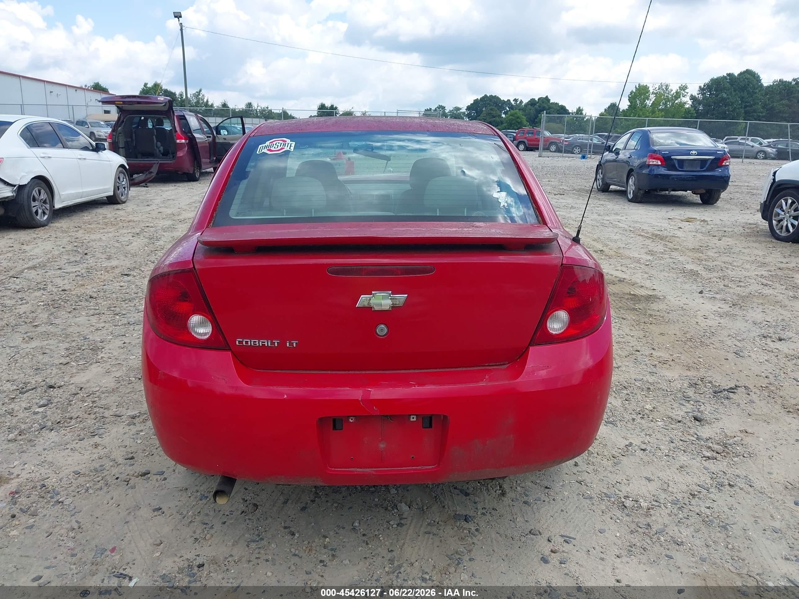 2007 Chevrolet Cobalt Lt Red vin: 1G1AL55F677127609
