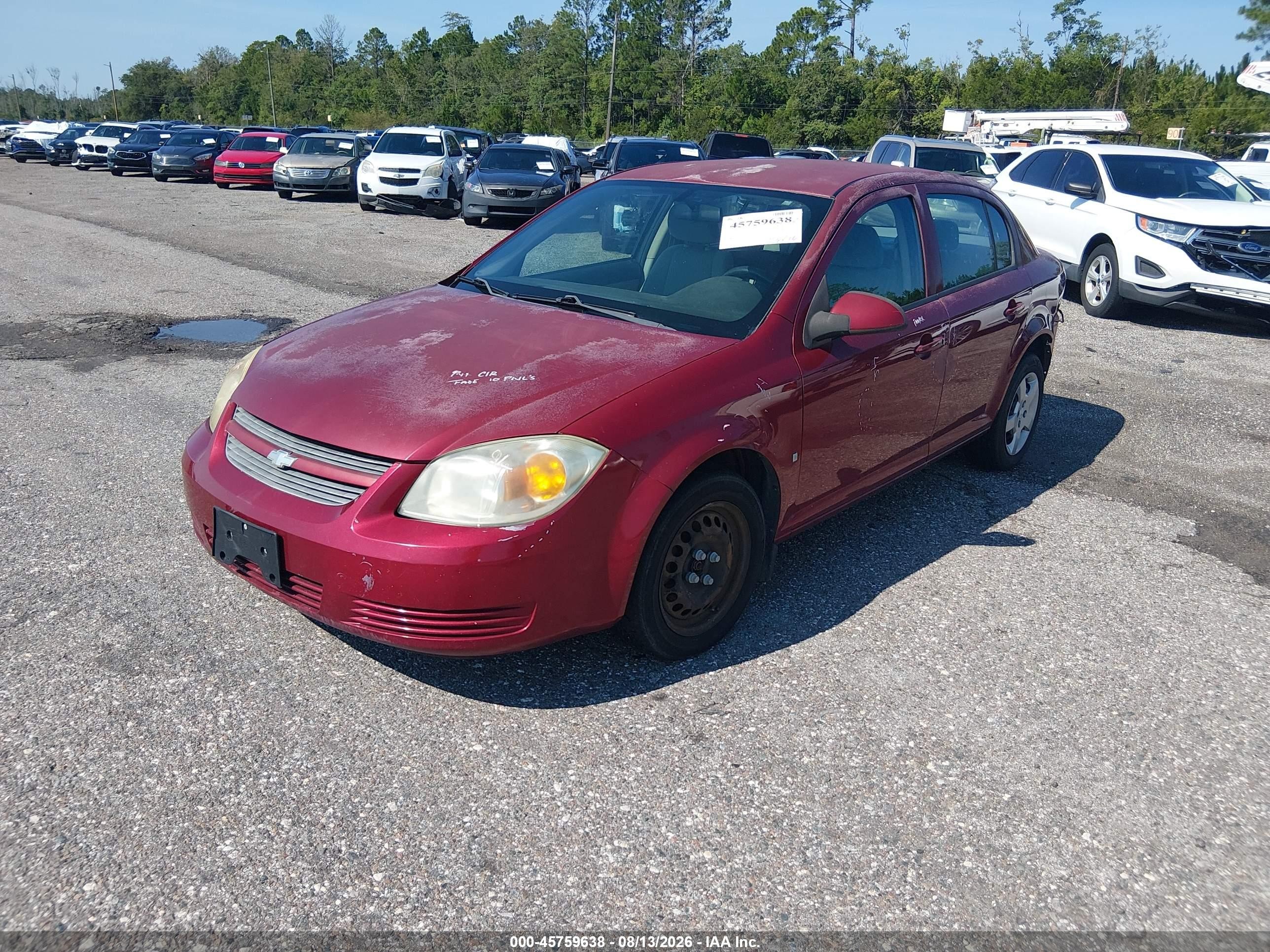 2008 Chevrolet Cobalt Lt Red vin: 1G1AL58F387103250