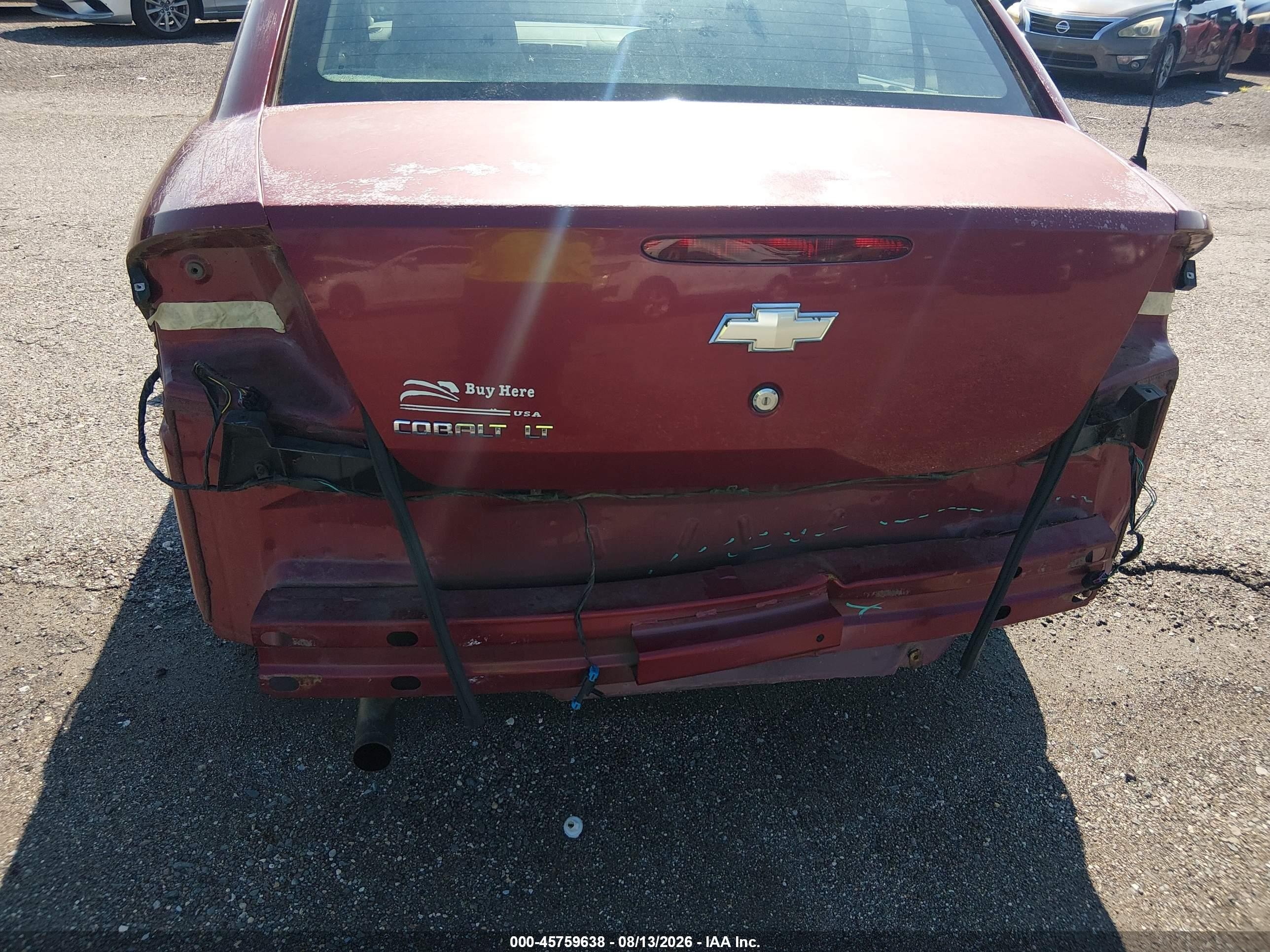 2008 Chevrolet Cobalt Lt Red vin: 1G1AL58F387103250