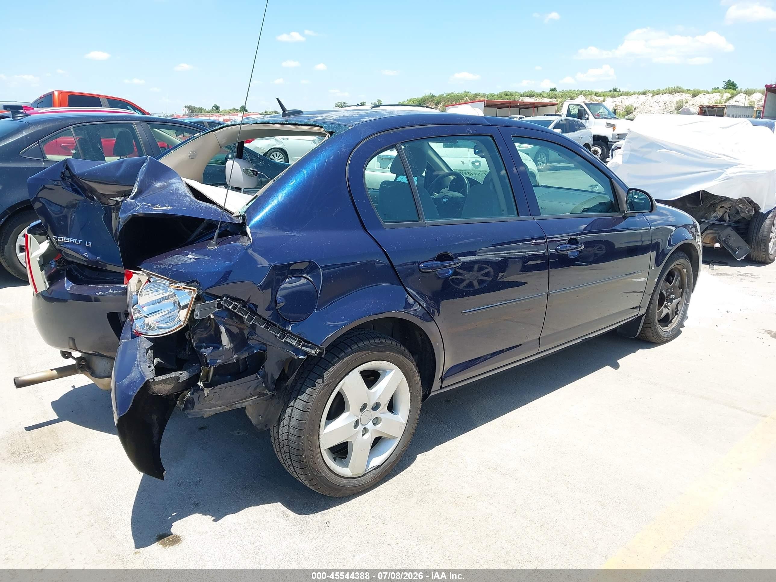 2008 Chevrolet Cobalt Lt Blue vin: 1G1AL58F987151500