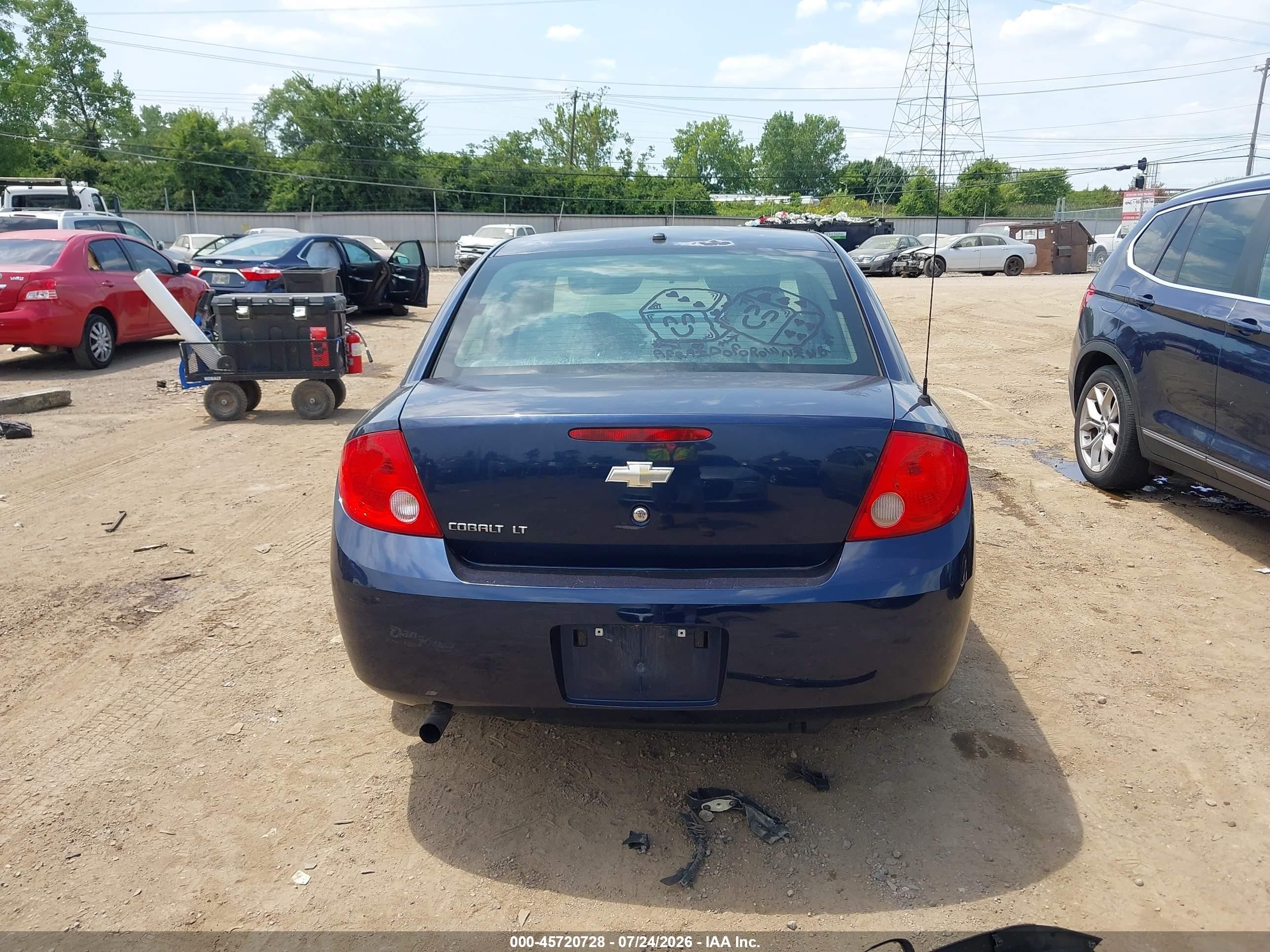 2008 Chevrolet Cobalt Lt Blue vin: 1G1AL58FX87131594