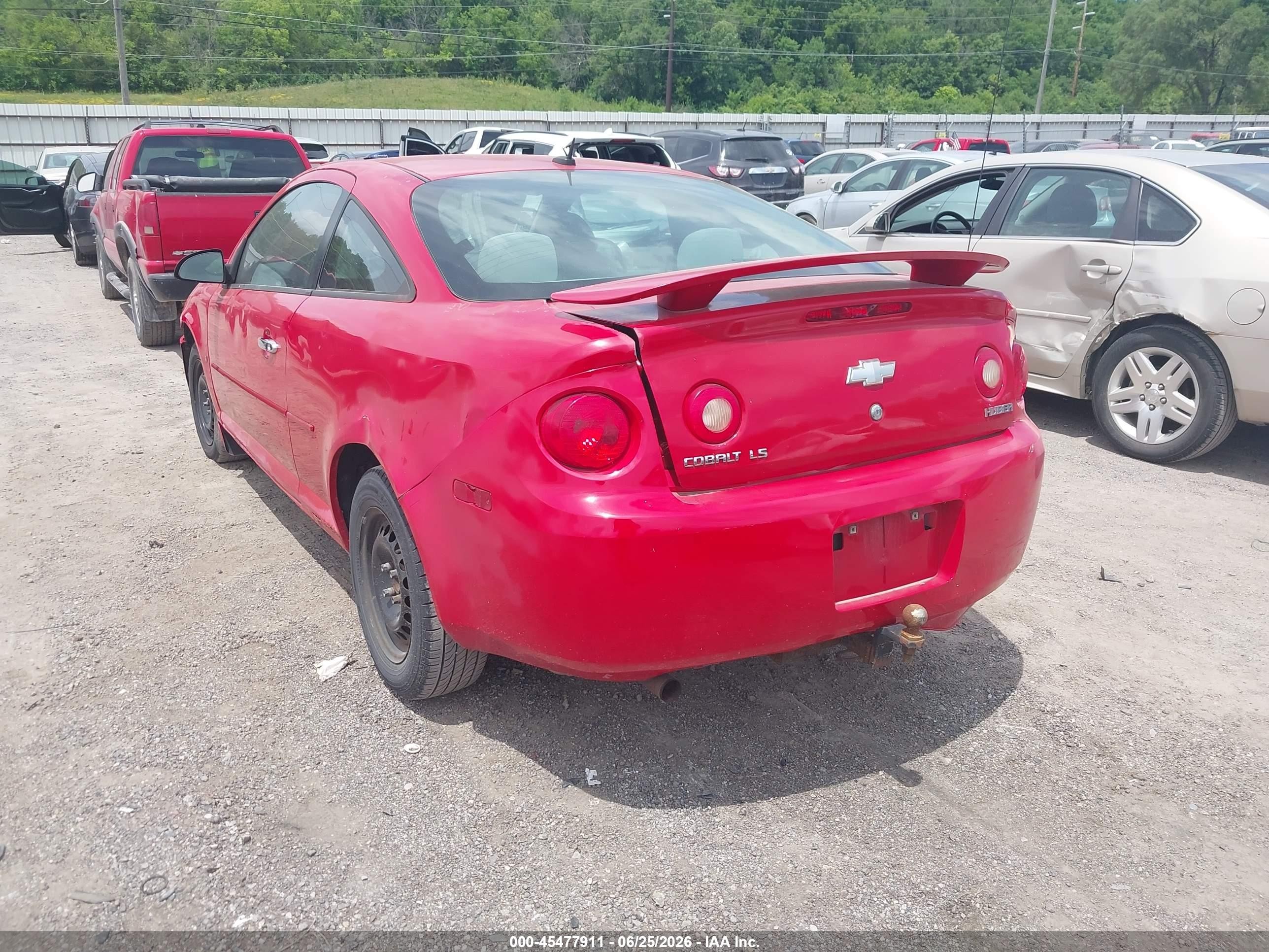 2009 Chevrolet Cobalt Ls Red vin: 1G1AS18H597205096