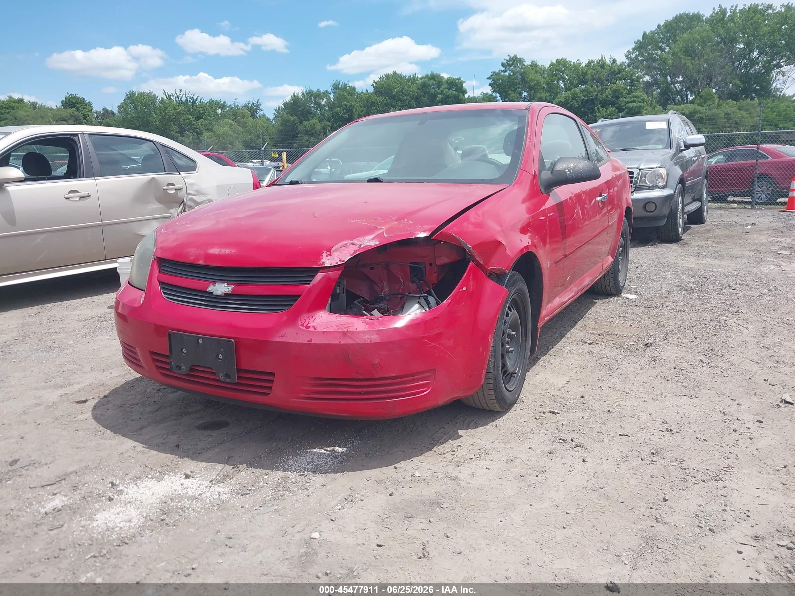 2009 Chevrolet Cobalt Ls Red vin: 1G1AS18H597205096