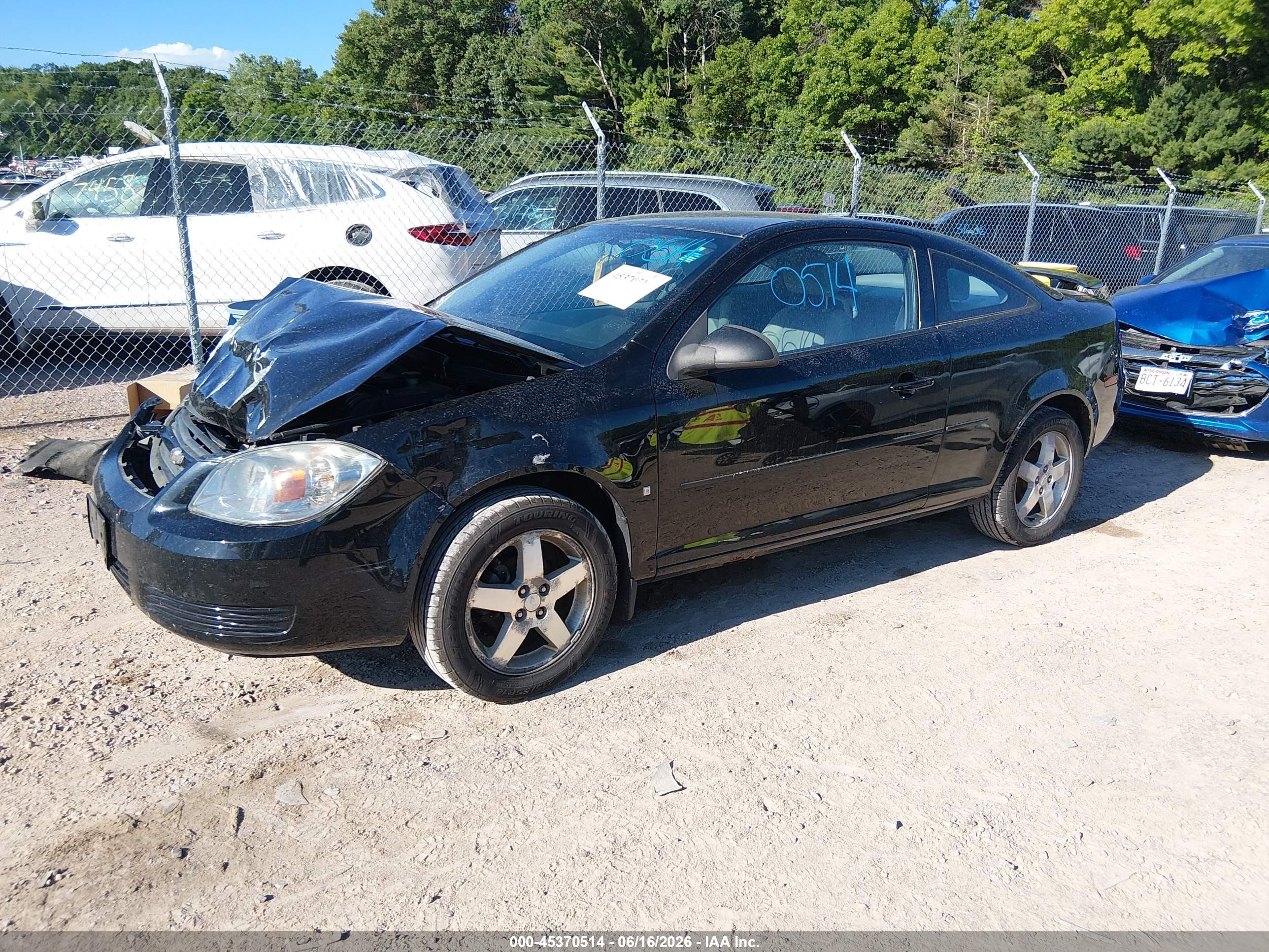 2009 Chevrolet Cobalt Ls Black vin: 1G1AS18HX97192751