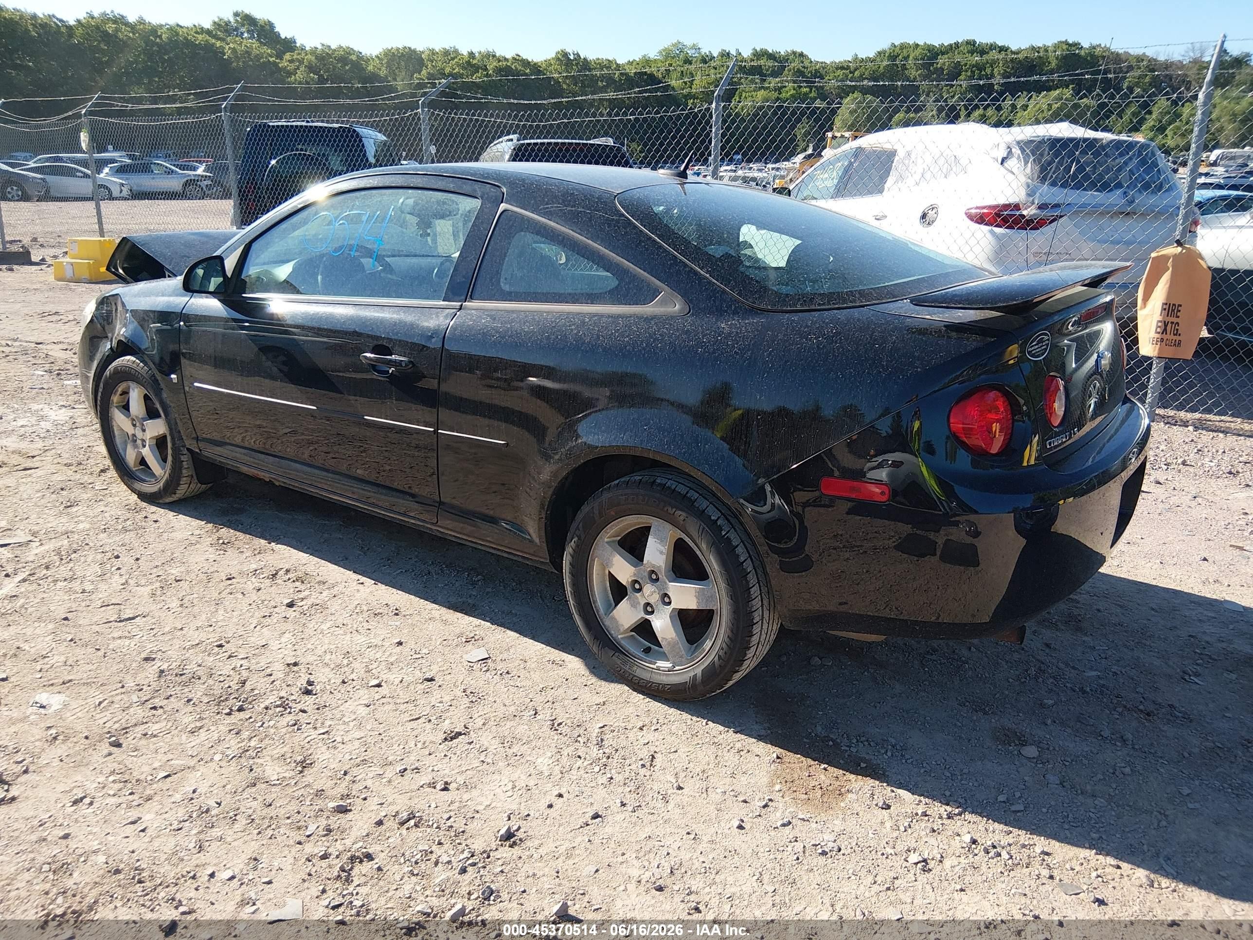 2009 Chevrolet Cobalt Ls Black vin: 1G1AS18HX97192751