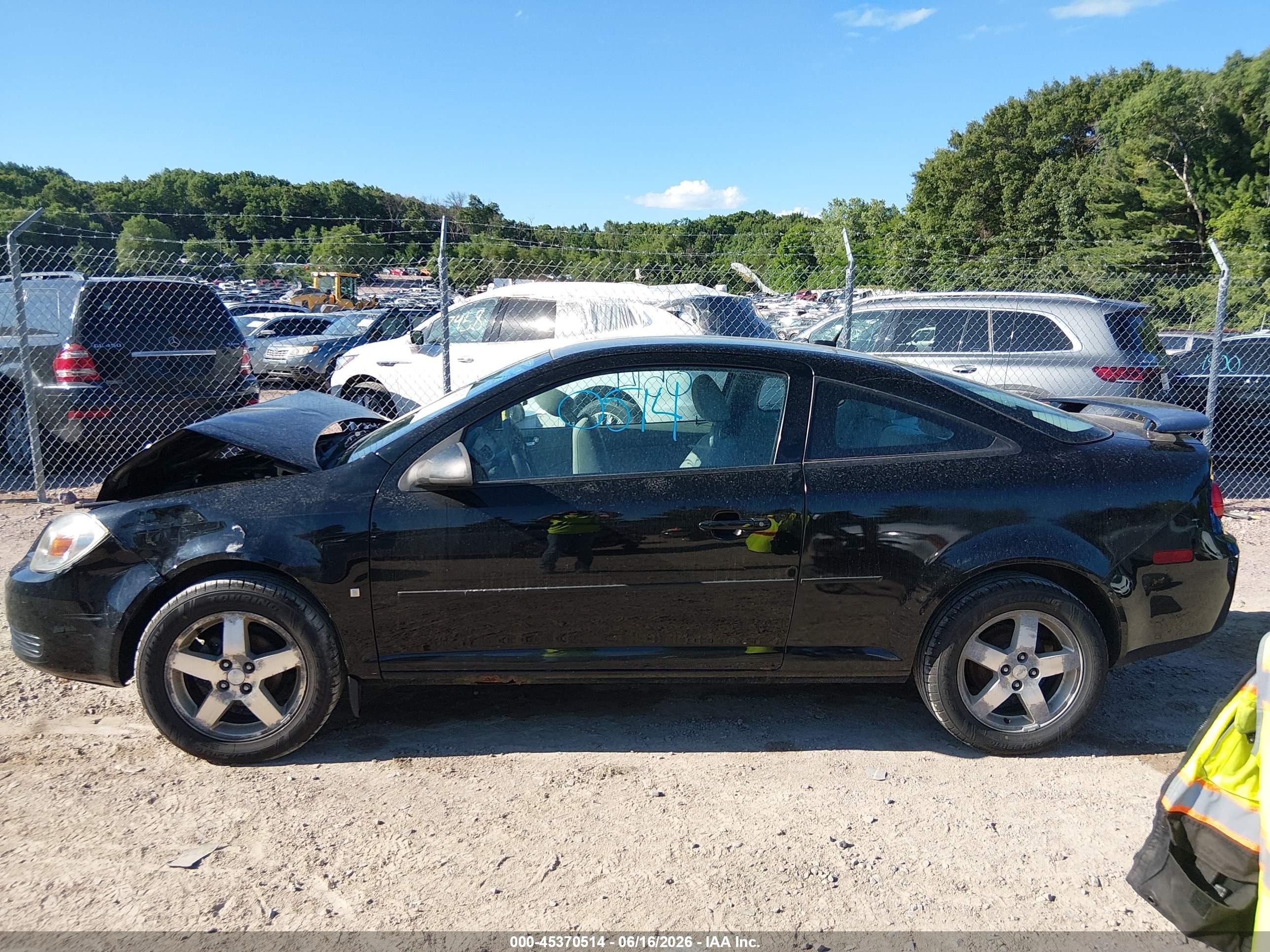 2009 Chevrolet Cobalt Ls Black vin: 1G1AS18HX97192751
