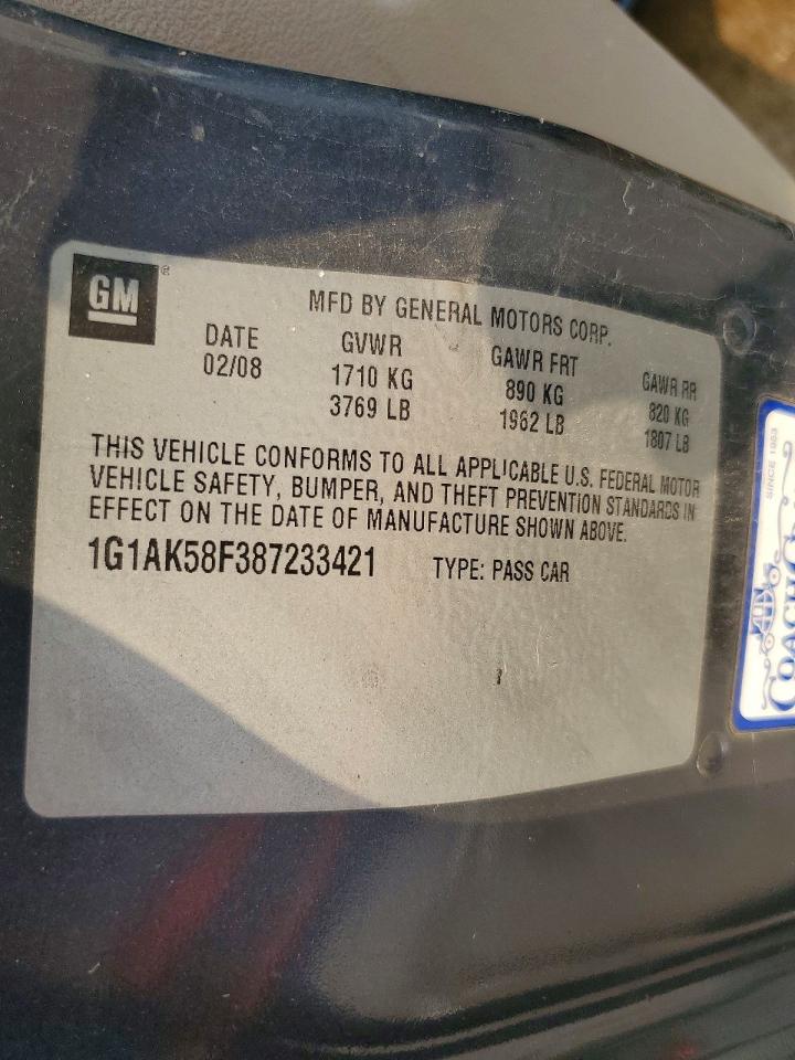 2009 Chevrolet Cobalt Ls Blue vin: 1G1AS58H097170684
