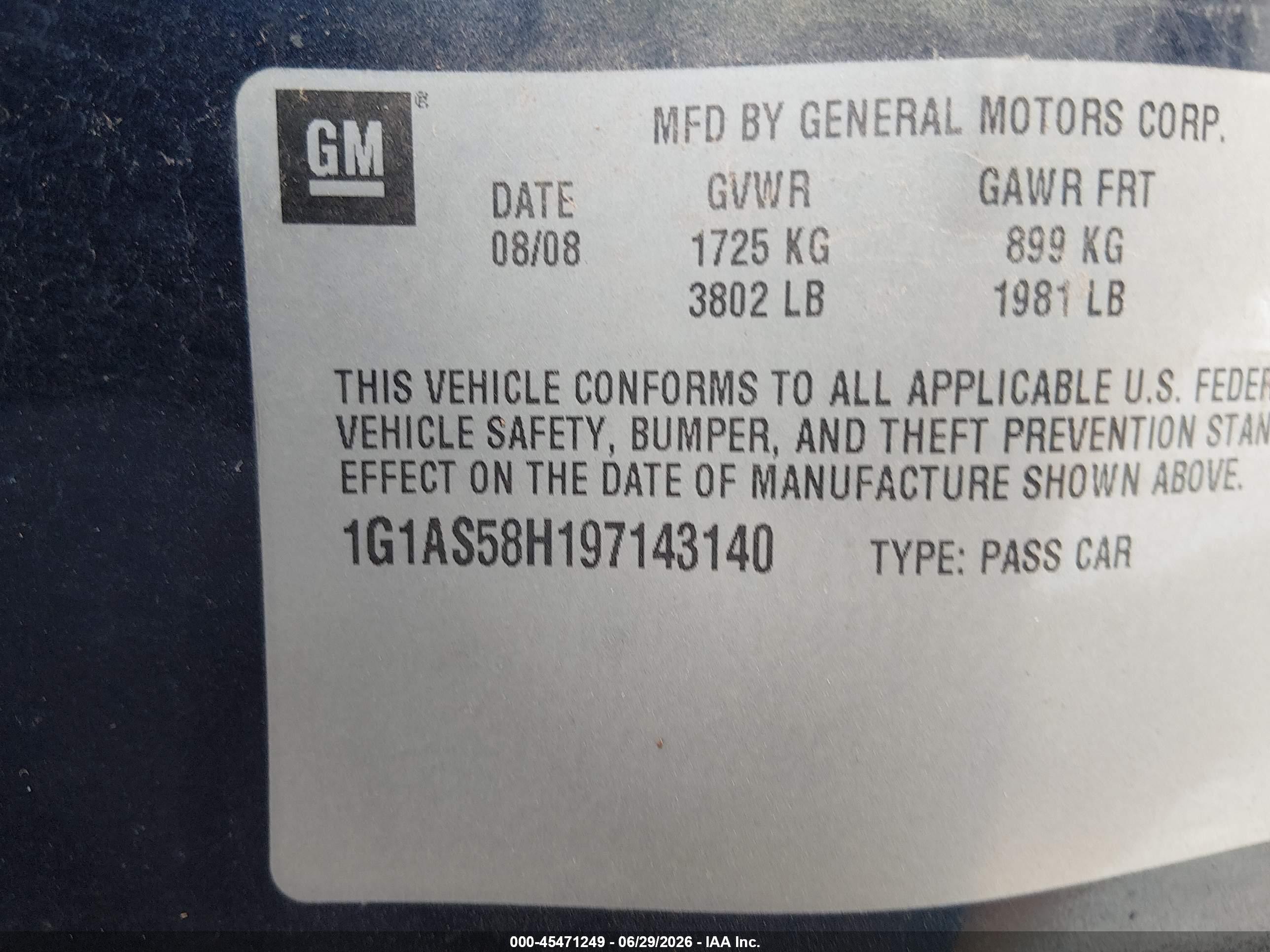 2009 Chevrolet Cobalt Ls Blue vin: 1G1AS58H197143140