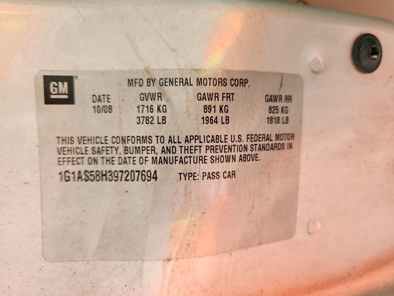 2009 Chevrolet Cobalt Ls Silver vin: 1G1AS58H397207694