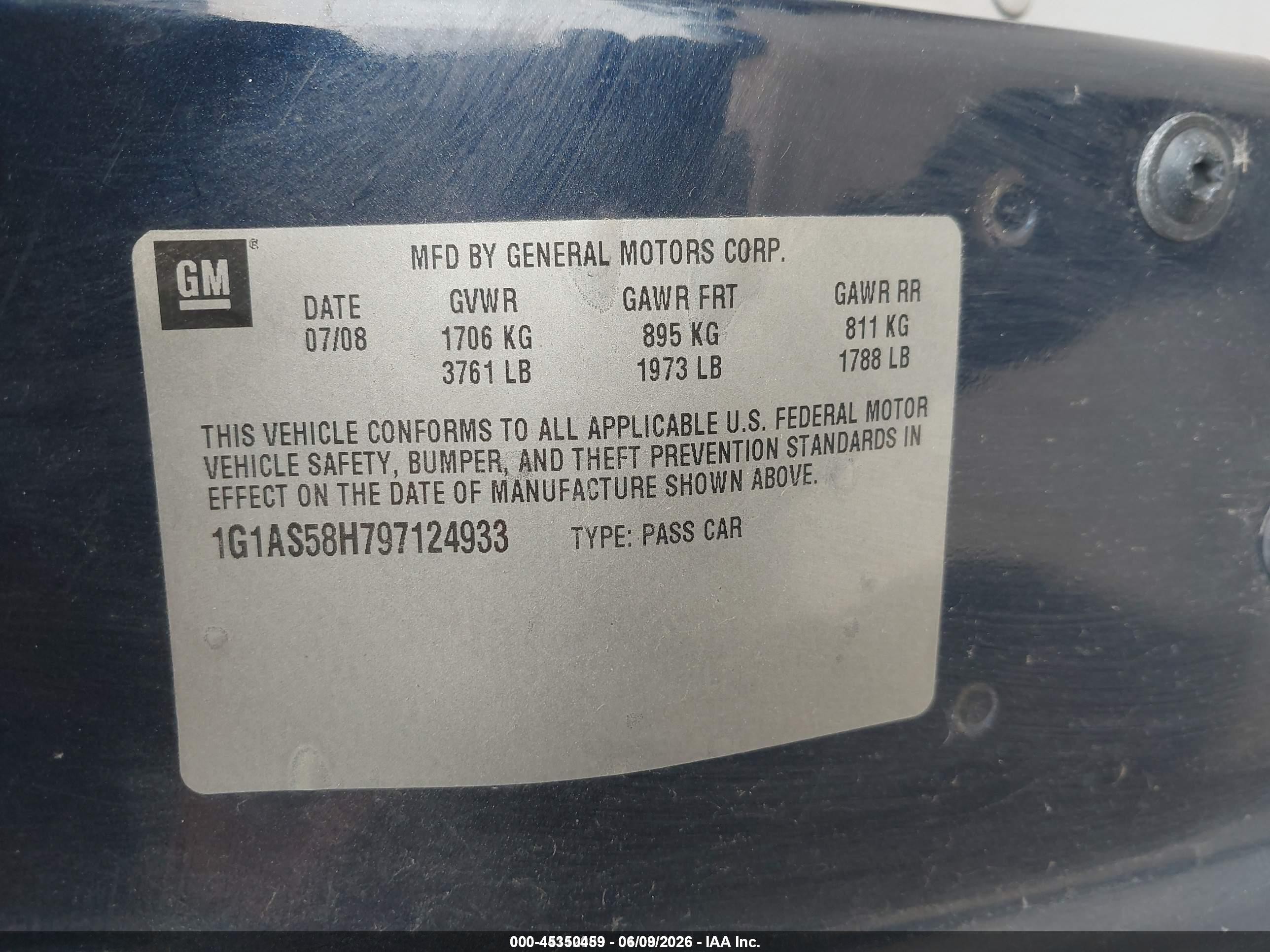 2009 Chevrolet Cobalt Ls Синий vin: 1G1AS58H797124933