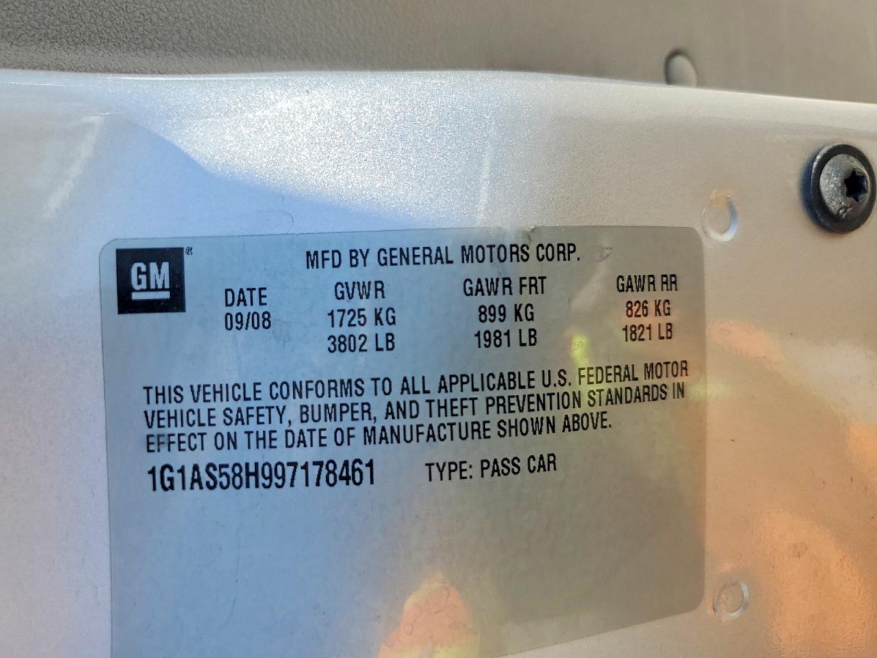 2009 Chevrolet Cobalt Ls Silver vin: 1G1AS58H997178461