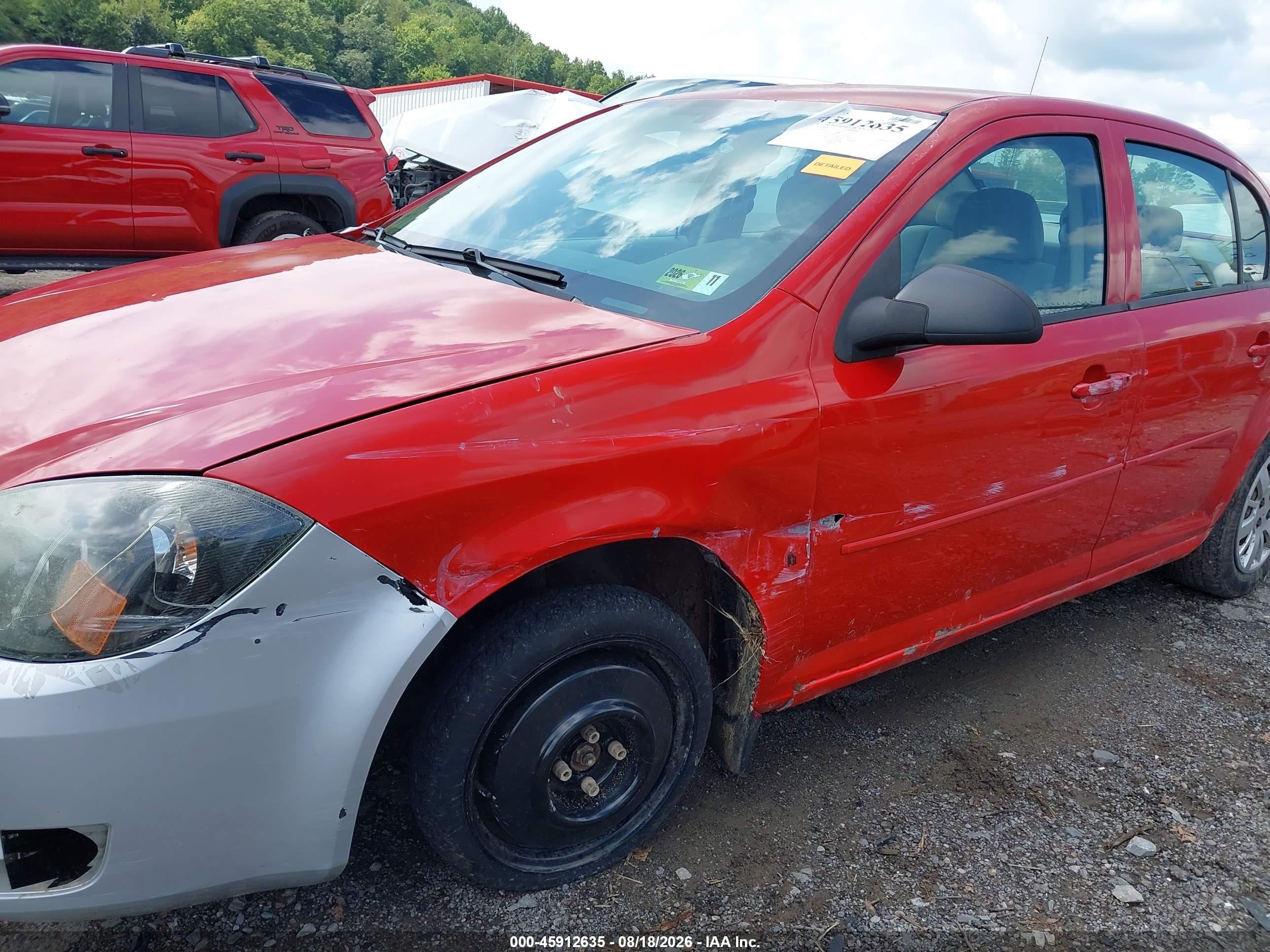 2009 Chevrolet Cobalt Ls Red vin: 1G1AS58H997209062