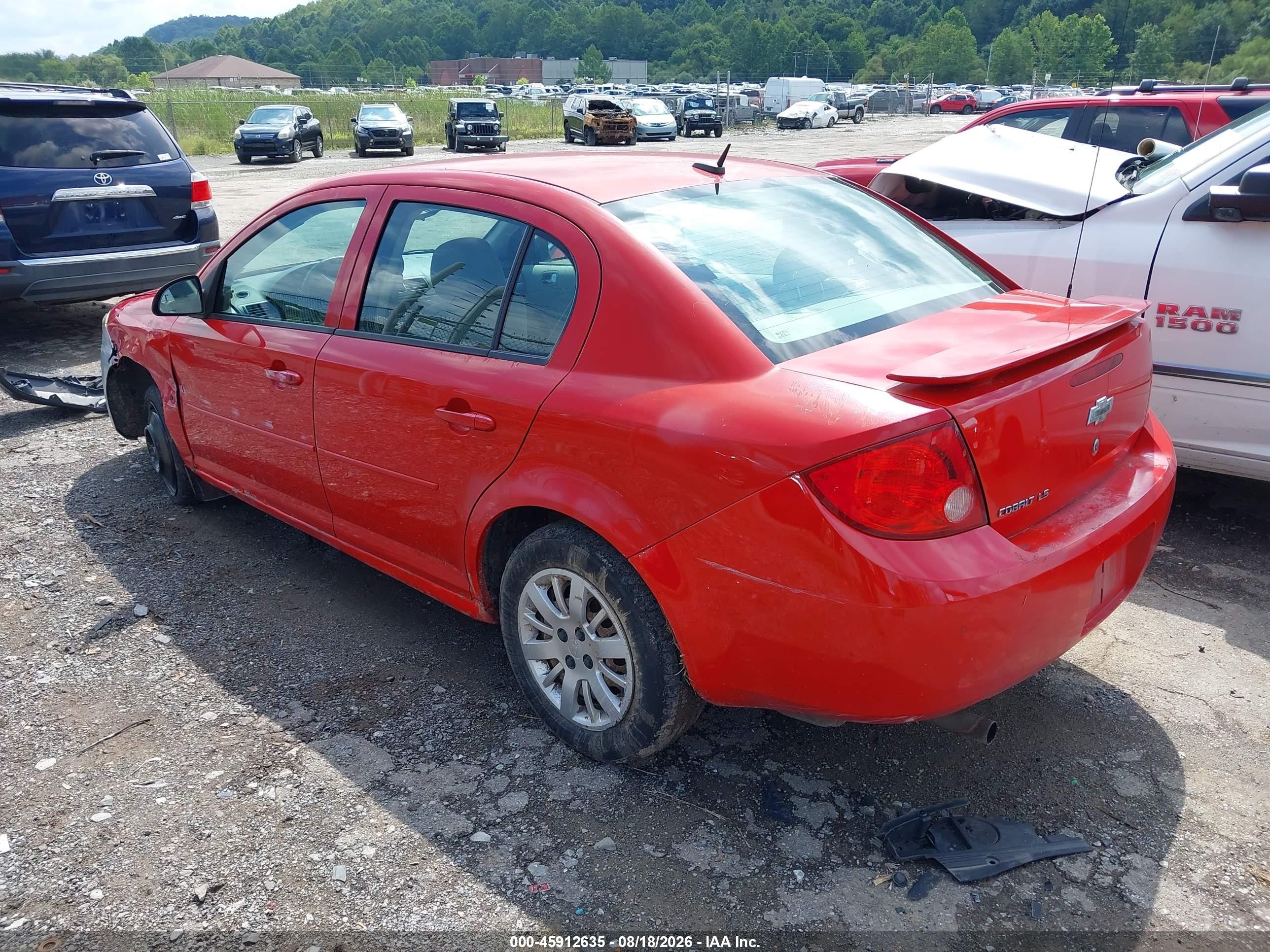 2009 Chevrolet Cobalt Ls Red vin: 1G1AS58H997209062