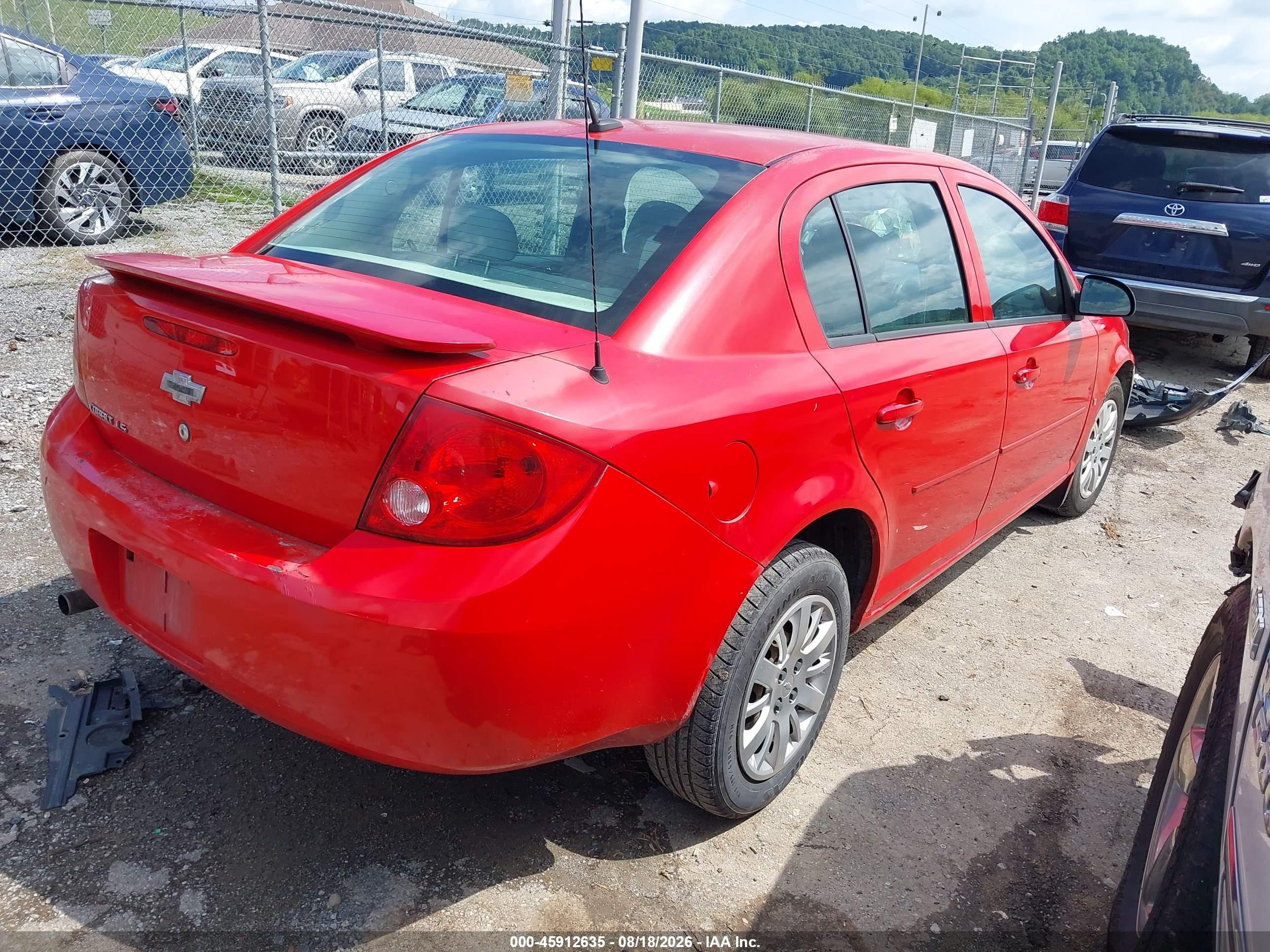 2009 Chevrolet Cobalt Ls Red vin: 1G1AS58H997209062