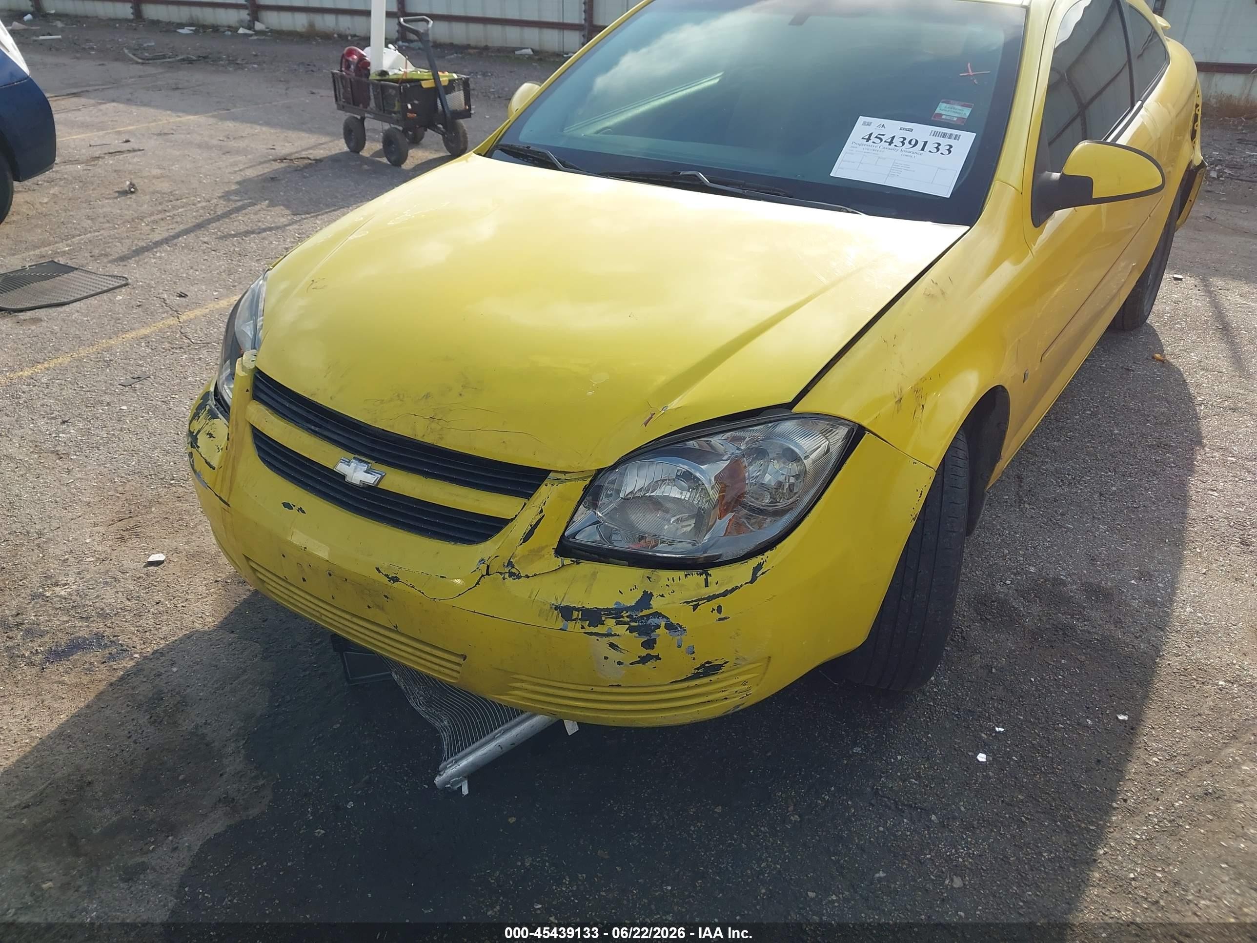 2009 Chevrolet Cobalt Lt Yellow vin: 1G1AT18H897179591