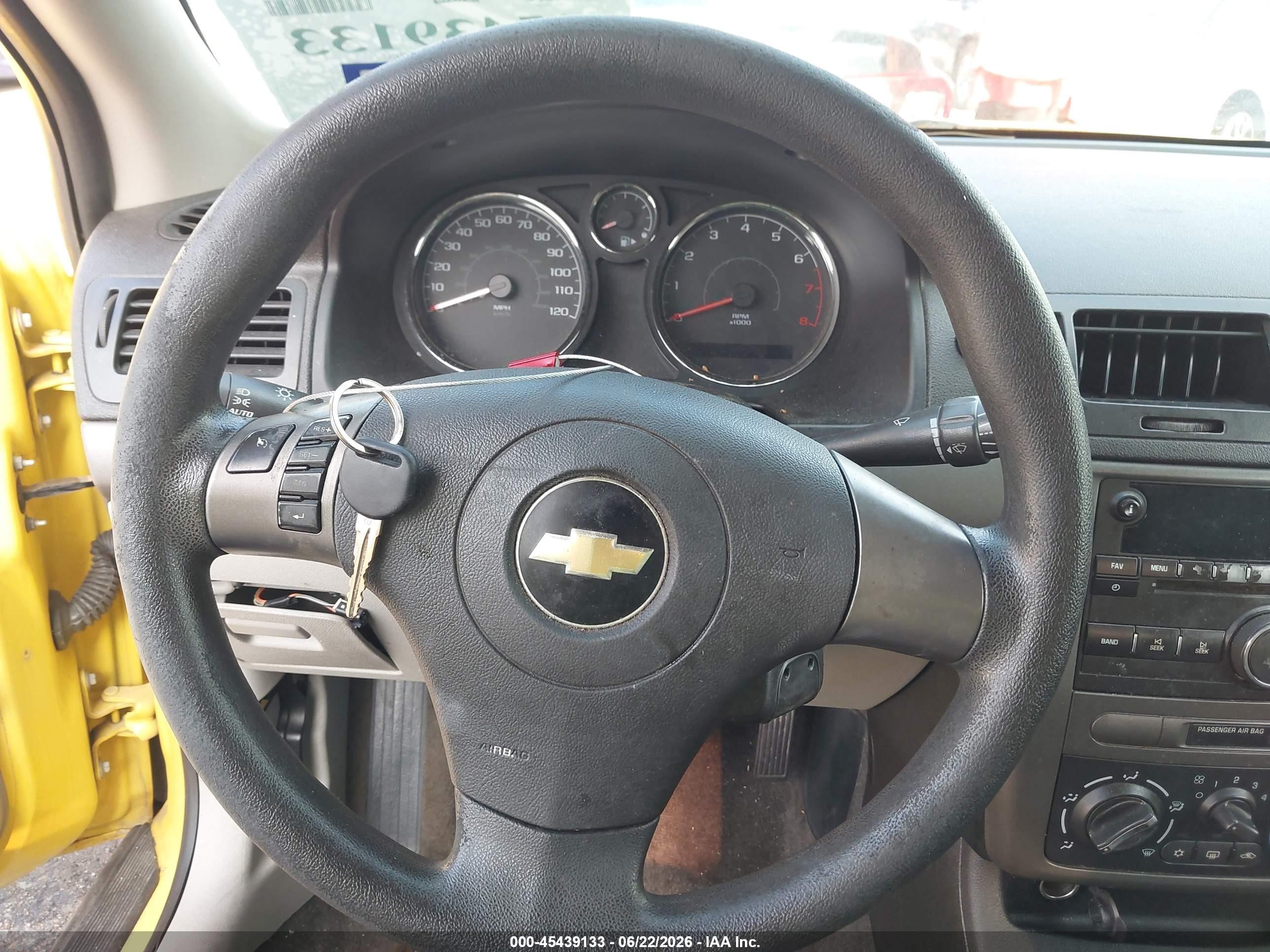 2009 Chevrolet Cobalt Lt Yellow vin: 1G1AT18H897179591