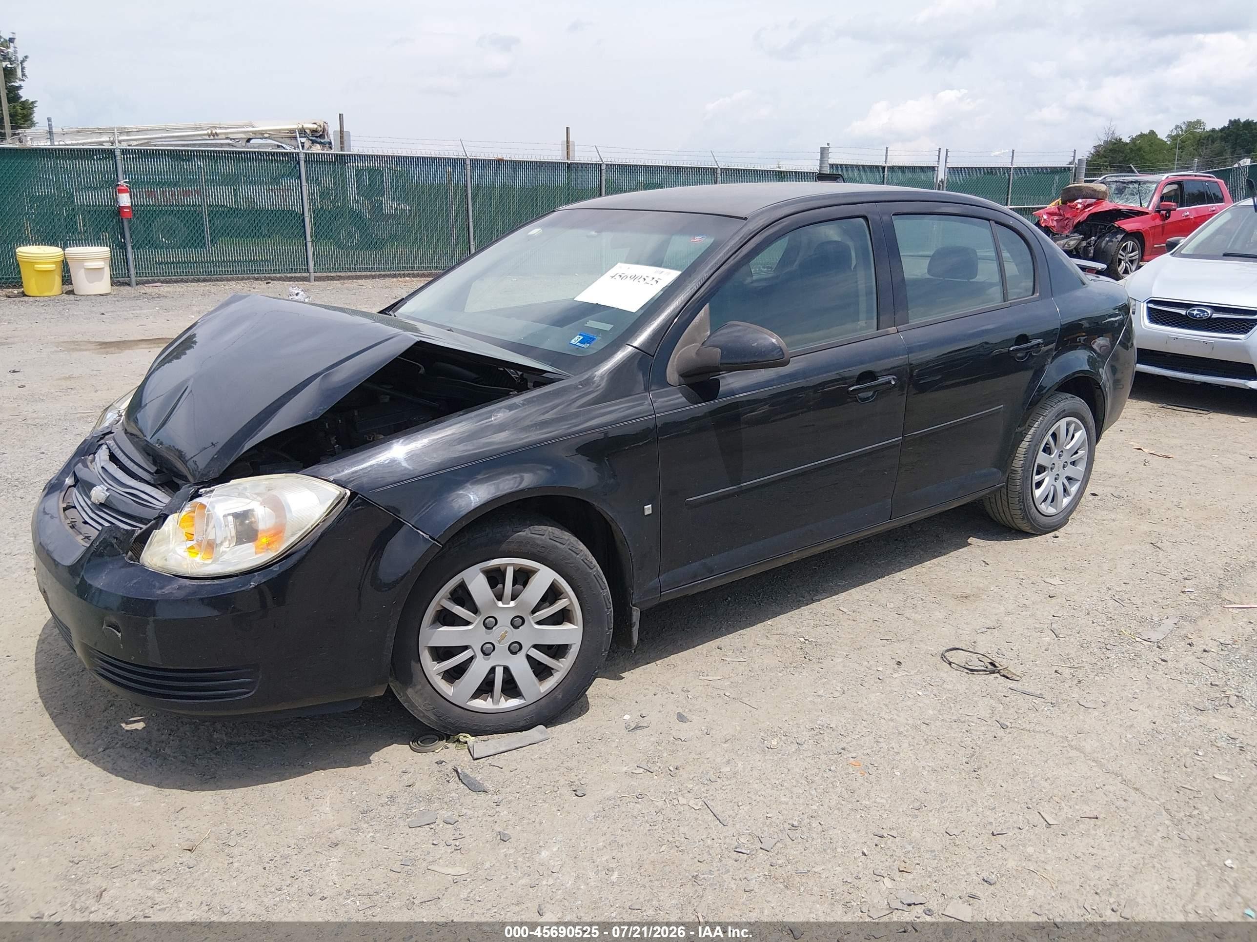 2009 Chevrolet Cobalt Lt Black vin: 1G1AT58H097235689
