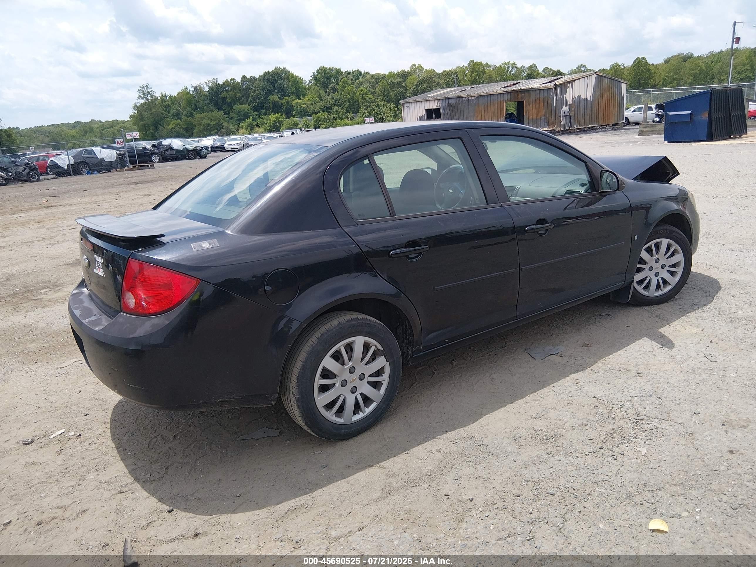 2009 Chevrolet Cobalt Lt Black vin: 1G1AT58H097235689