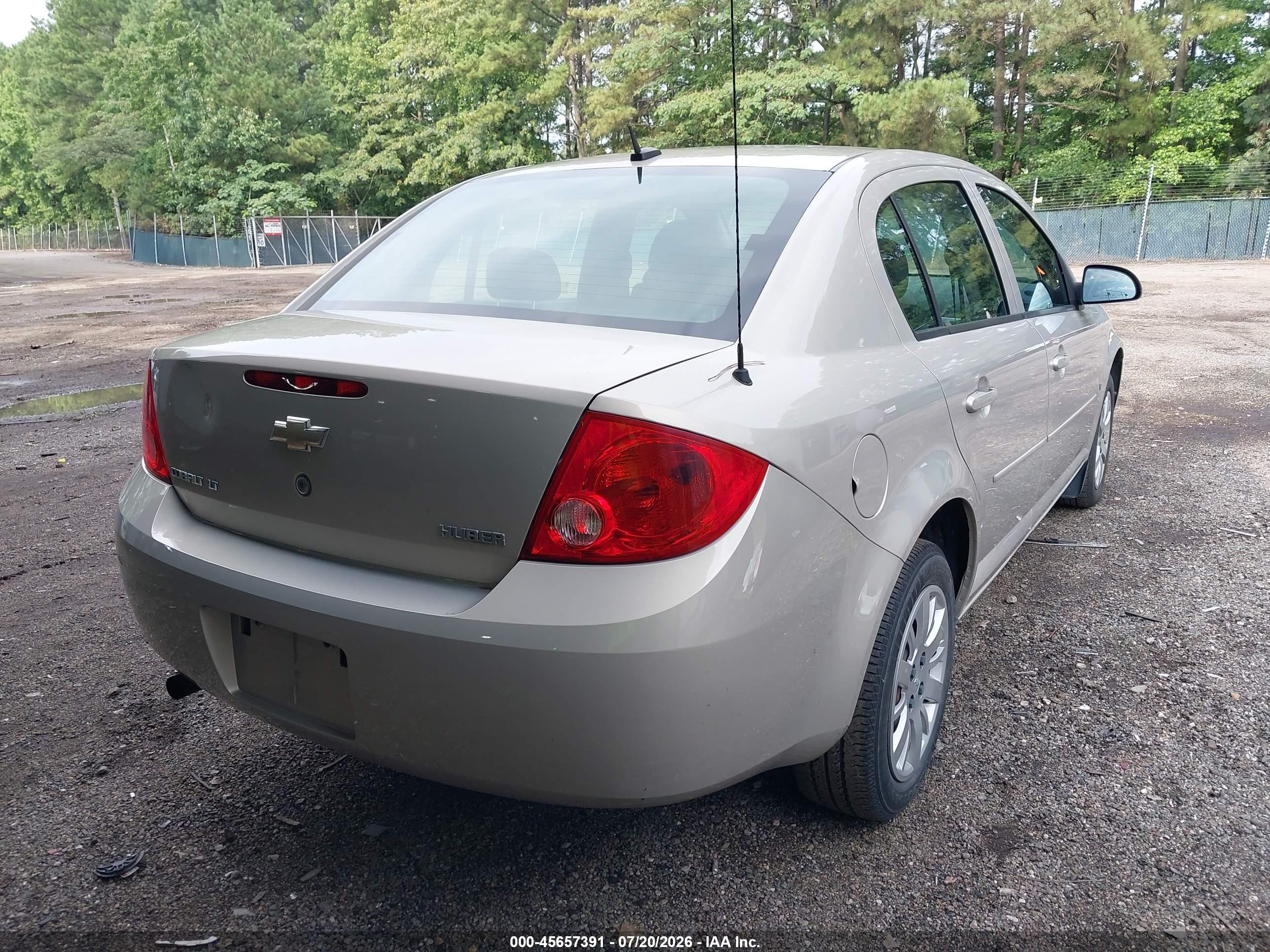 2009 Chevrolet Cobalt Lt Beige vin: 1G1AT58H497168160