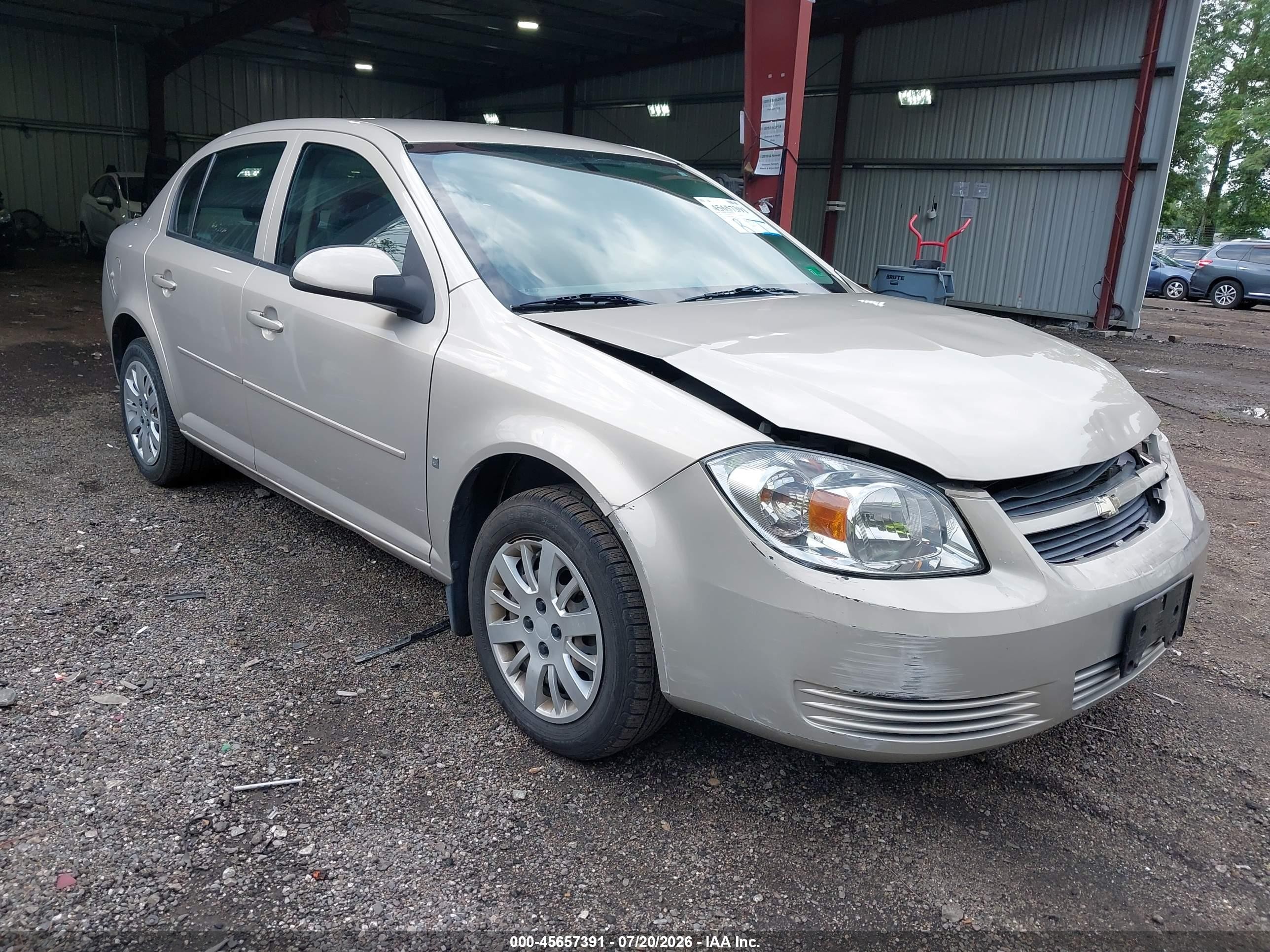 2009 Chevrolet Cobalt Lt Beige vin: 1G1AT58H497168160