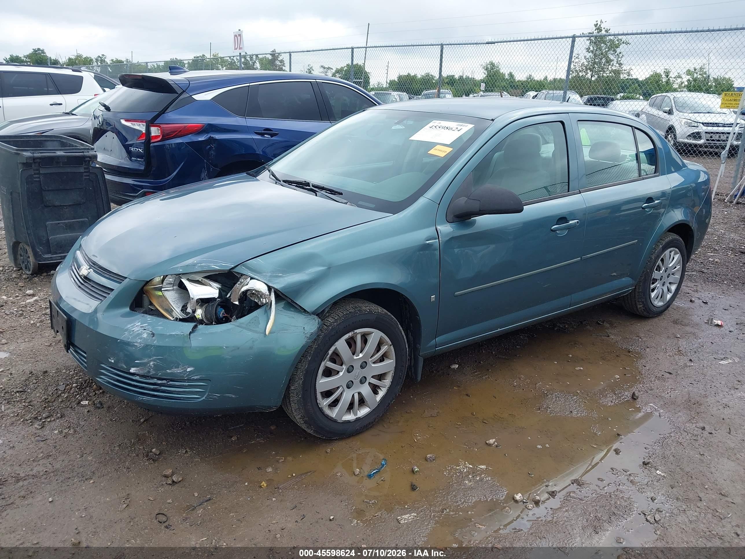 2009 Chevrolet Cobalt Lt Green vin: 1G1AT58H697182903