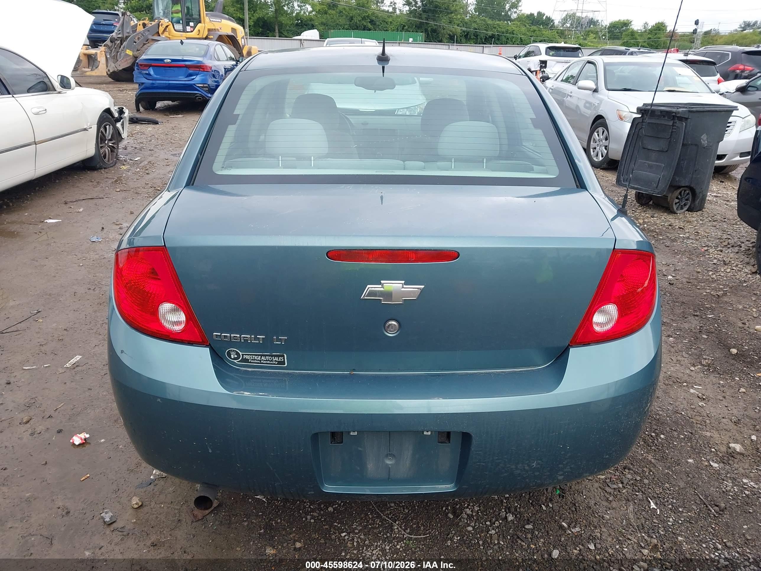 2009 Chevrolet Cobalt Lt Green vin: 1G1AT58H697182903