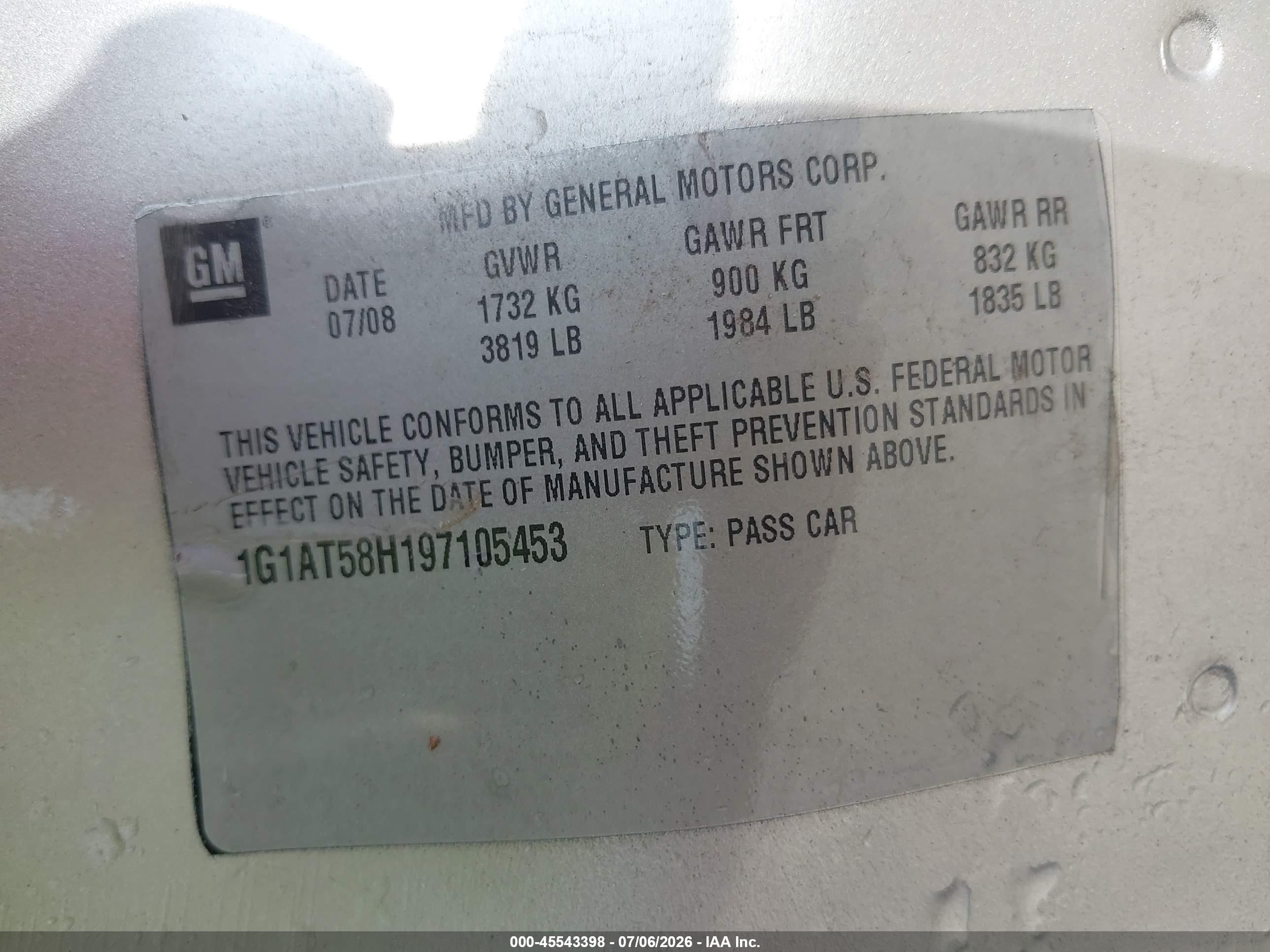 2009 Chevrolet Cobalt Lt Silver vin: 1G1AT58H797103044