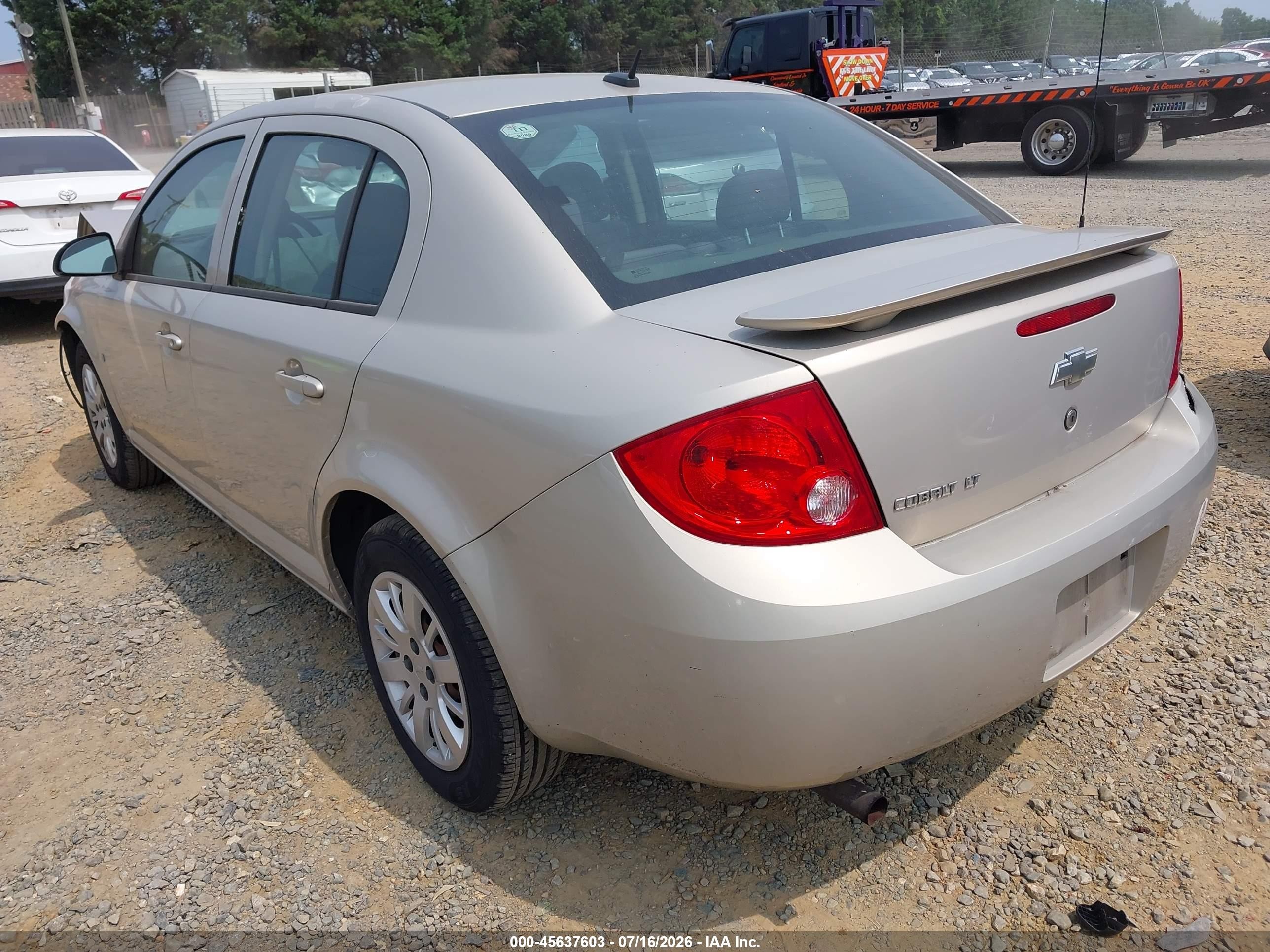 2009 Chevrolet Cobalt Lt Beige vin: 1G1AT58H897183700