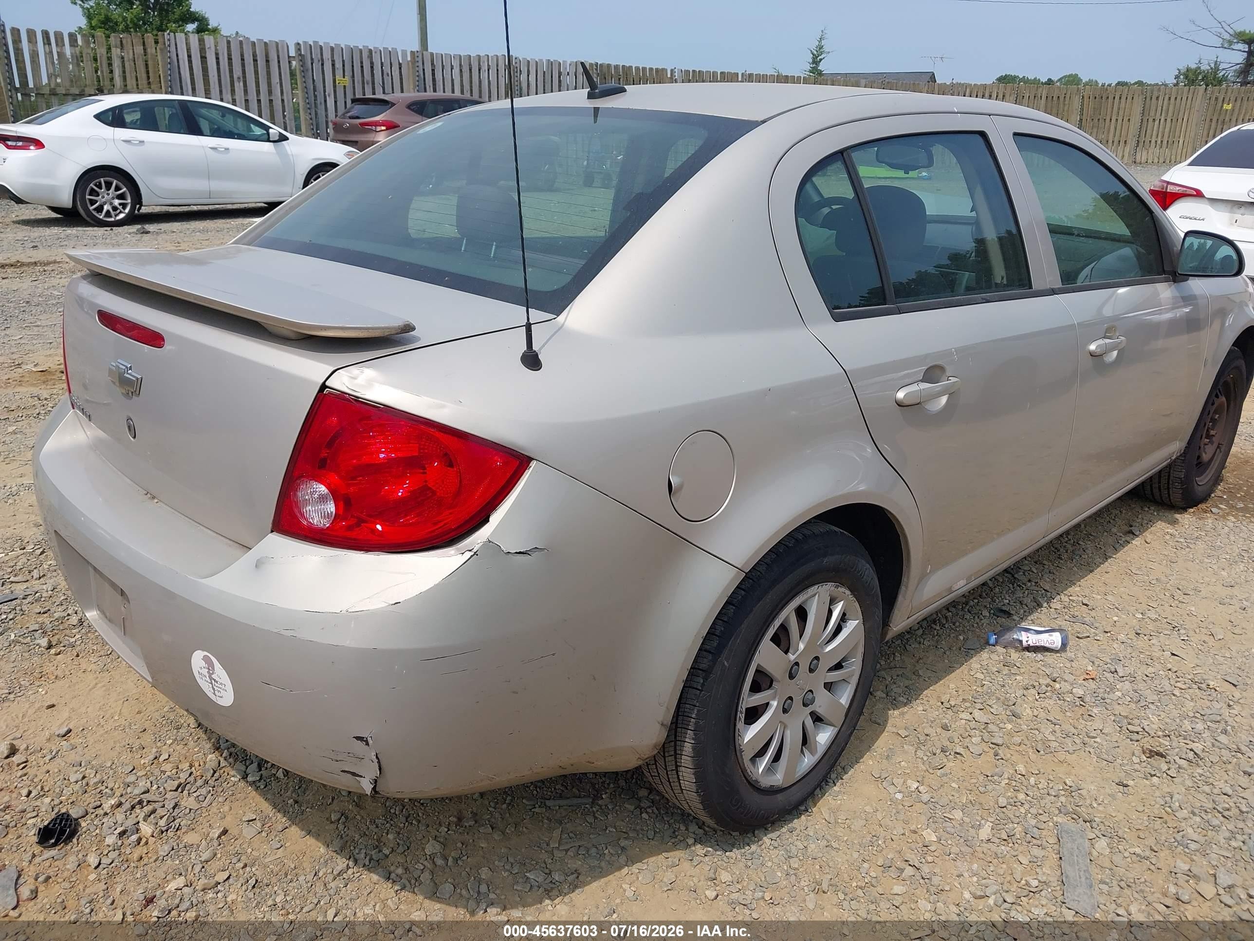 2009 Chevrolet Cobalt Lt Beige vin: 1G1AT58H897183700