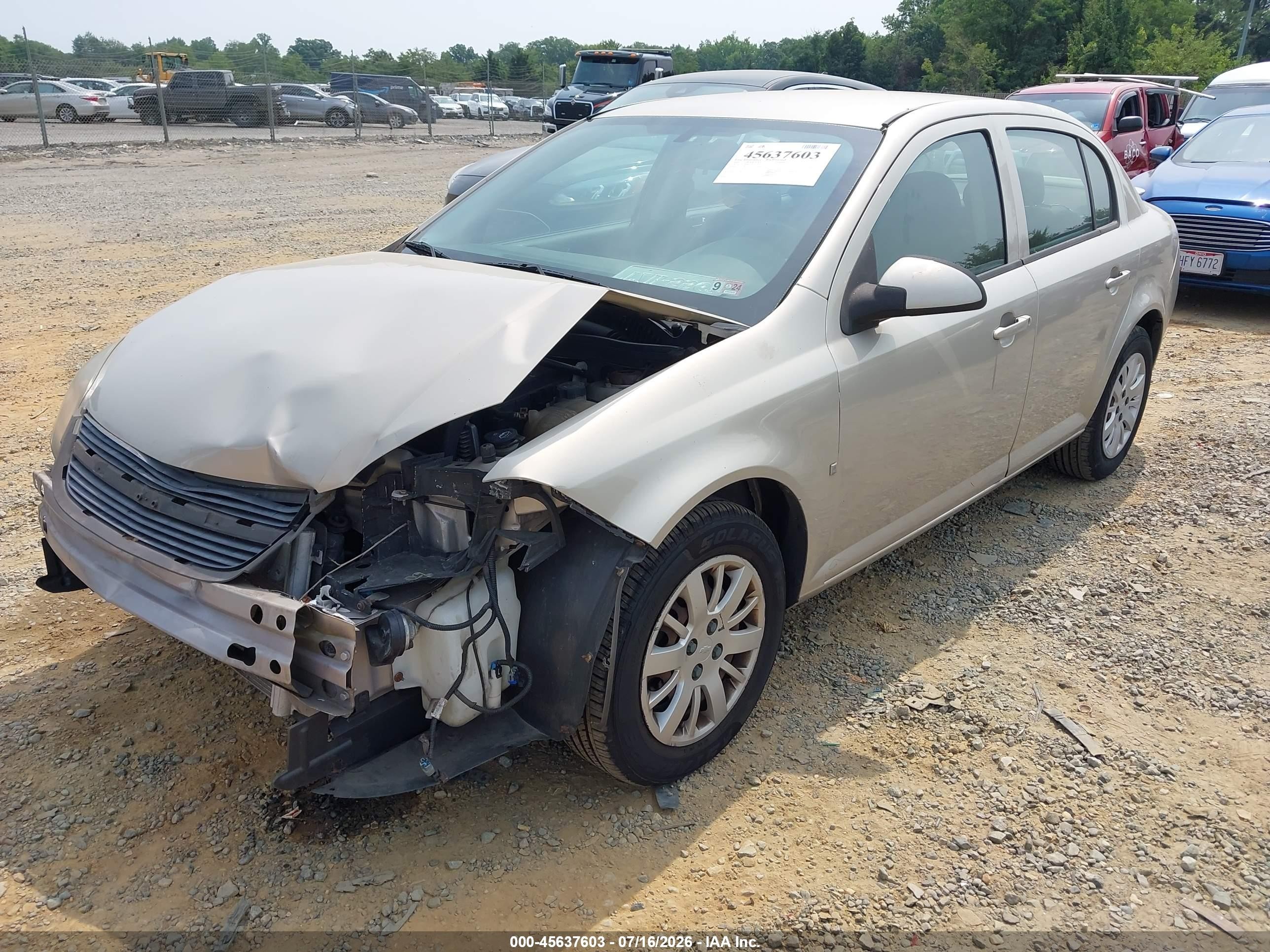 2009 Chevrolet Cobalt Lt Beige vin: 1G1AT58H897183700