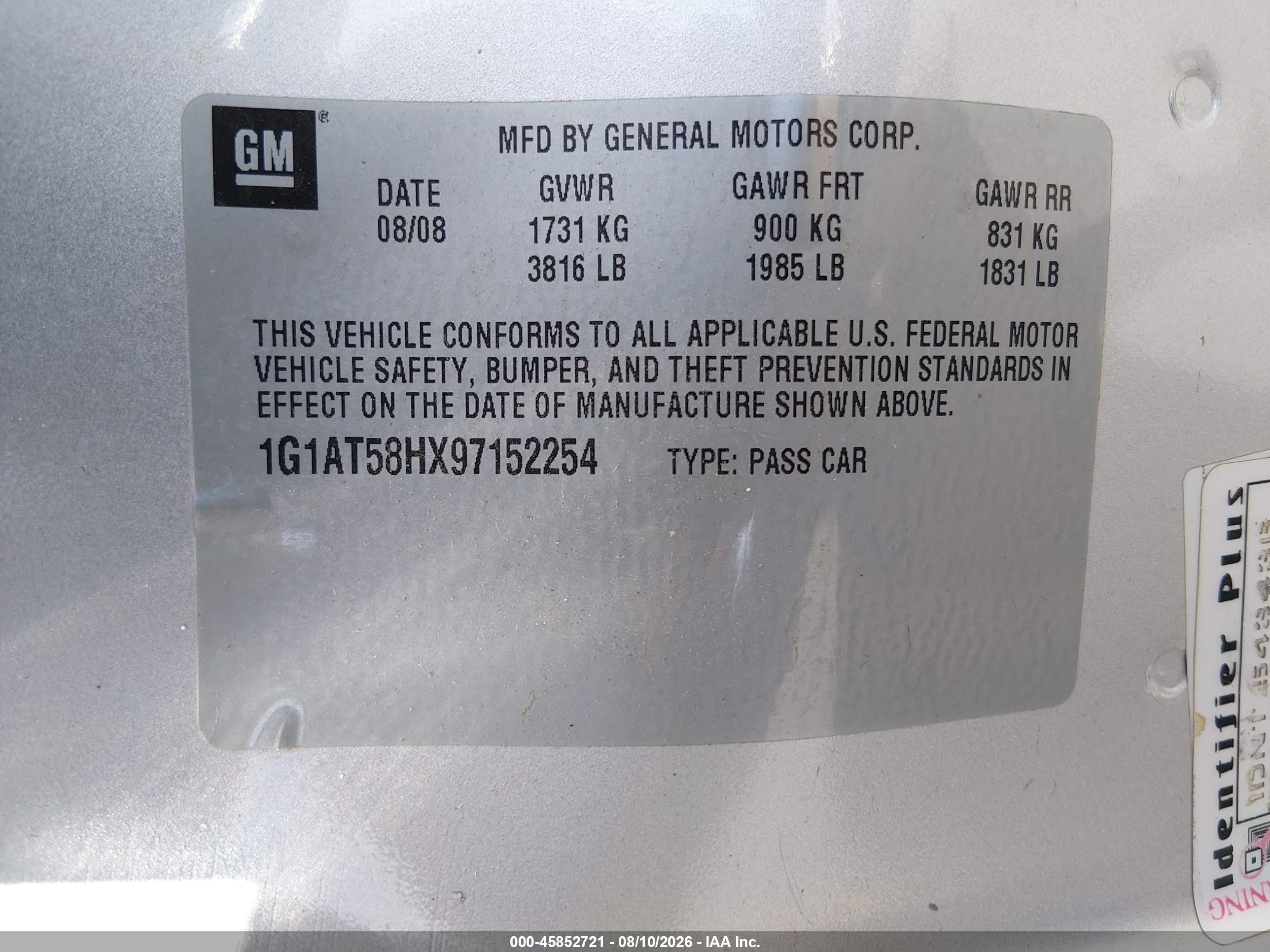 2009 Chevrolet Cobalt Lt Silver vin: 1G1AT58HX97152254