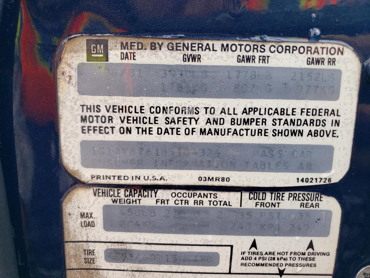 1981 Chevrolet Corvette Blue vin: 1G1AY8761B5104324