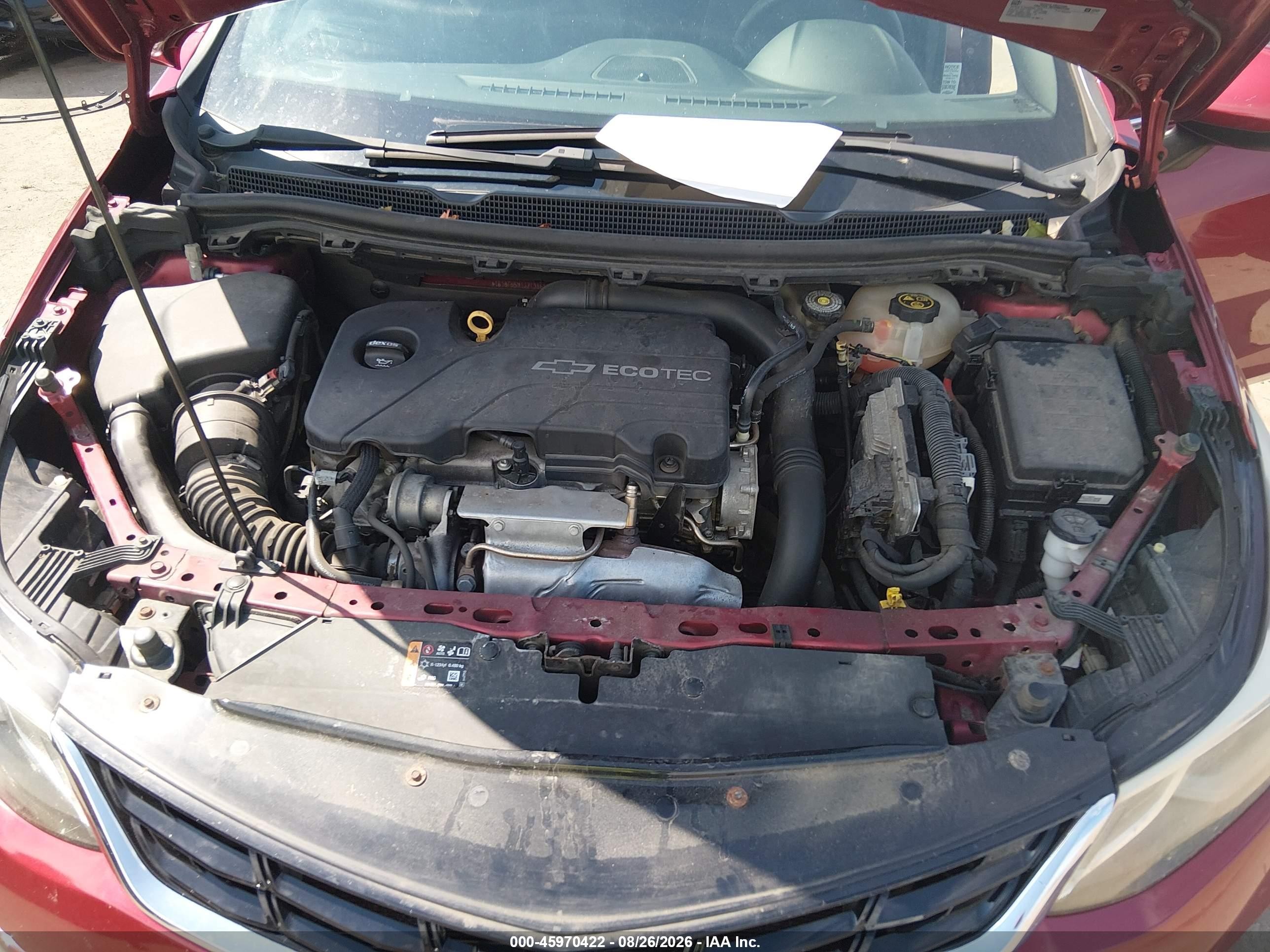 2018 Chevrolet Cruze Lt Auto Red vin: 1G1BE5SM1J7138686
