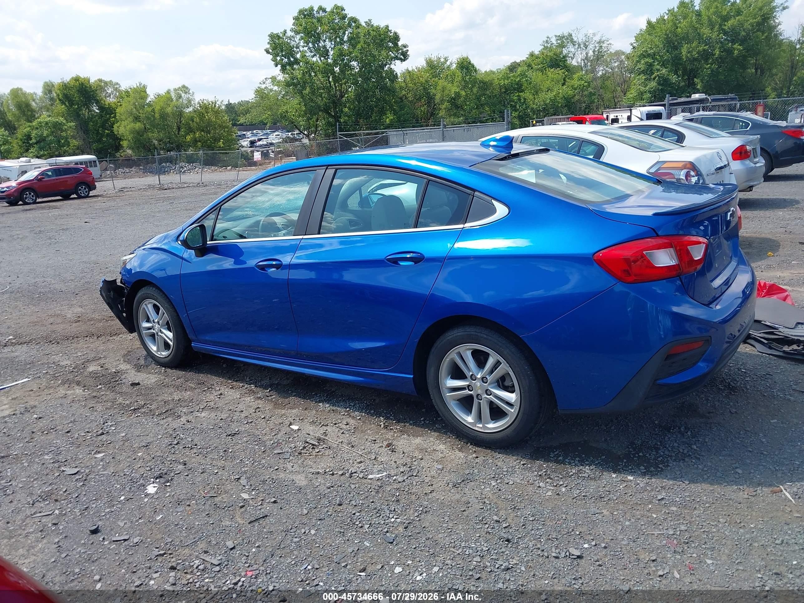 2017 Chevrolet Cruze Lt Auto Blue vin: 1G1BE5SMXH7191655