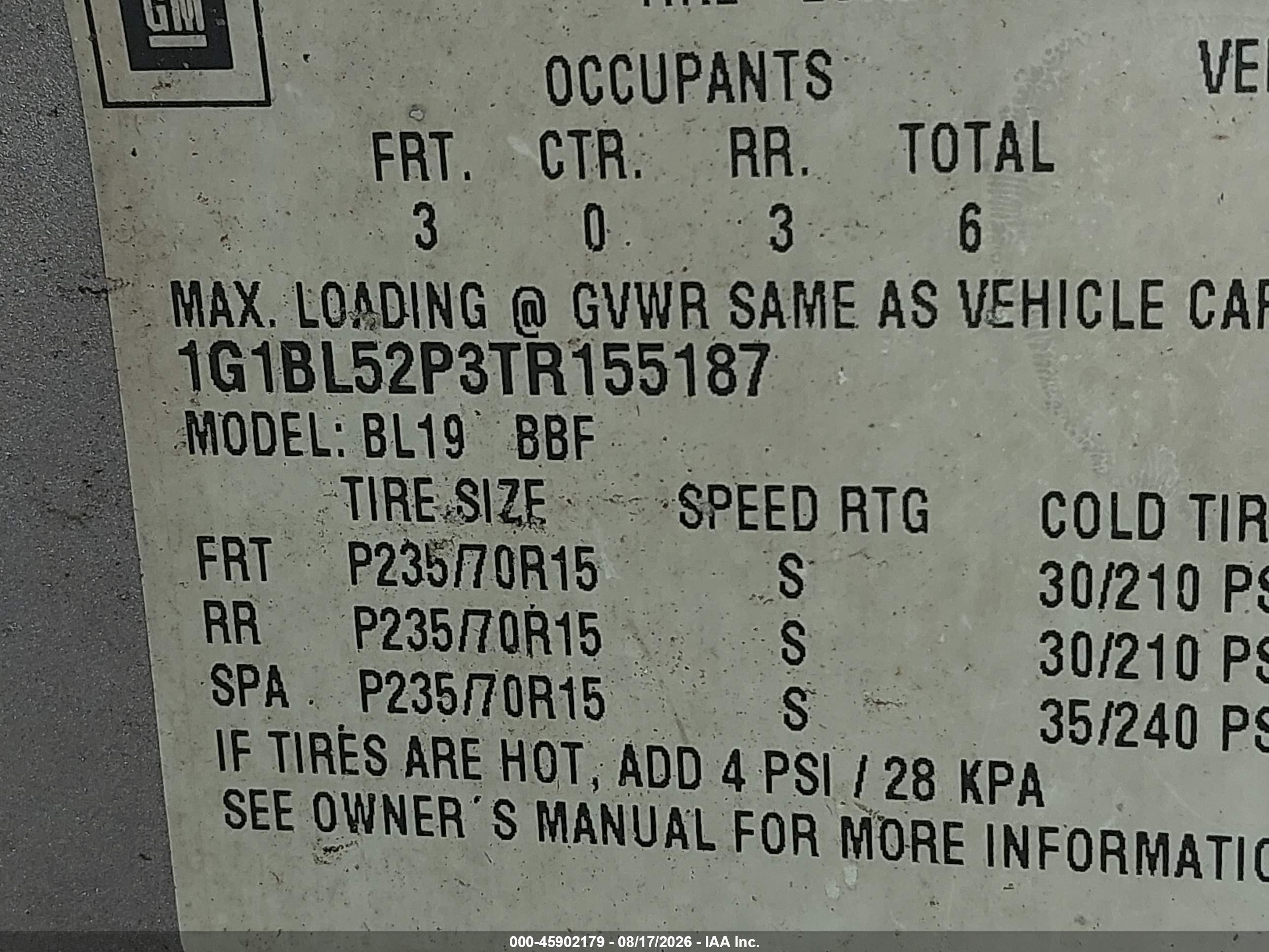 1996 Chevrolet Caprice / Impala Classic Ss Gray vin: 1G1BL52P3TR155187