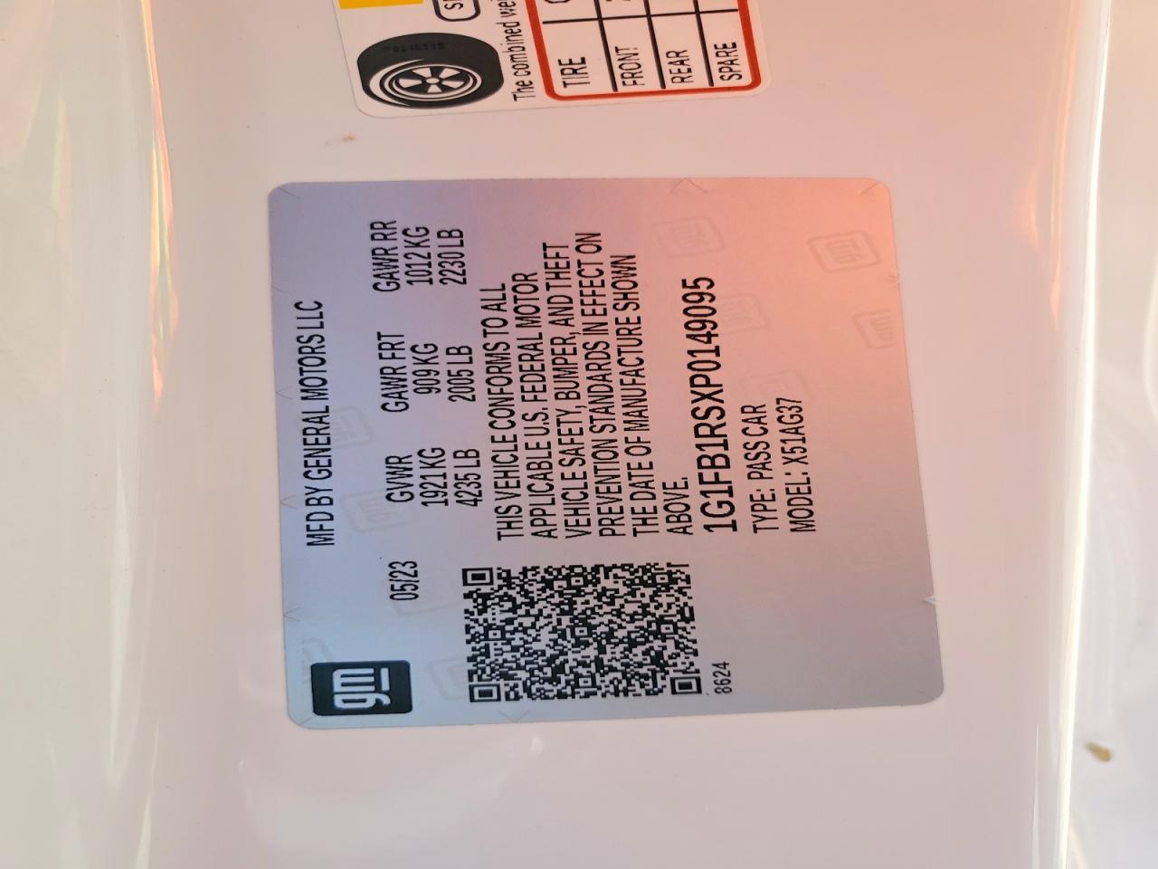 2023 Chevrolet Camaro Ls White vin: 1G1FB1RSXP0149095