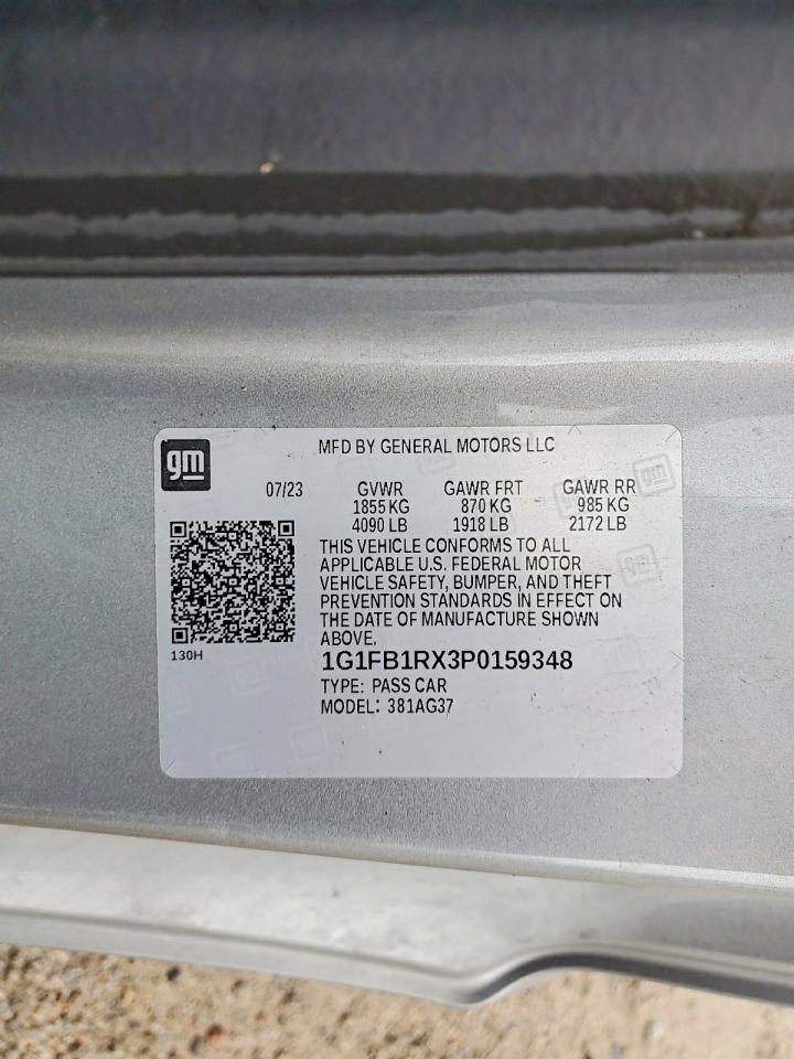 2023 Chevrolet Camaro Ls Silver vin: 1G1FB1RX3P0159348