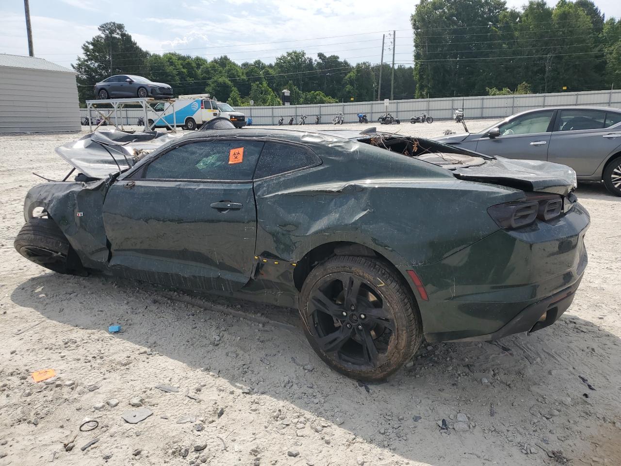 2020 Chevrolet Camaro Lt Green vin: 1G1FD1RS2L0111073 Damage: Left Front Fender, Severe Damage, Replacement Required