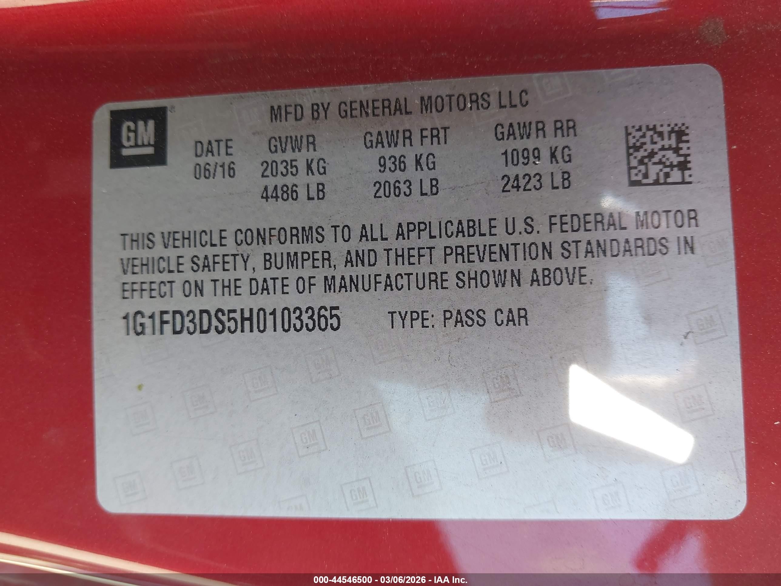 2017 Chevrolet Camaro 2lt Red vin: 1G1FD3DS5H0103365