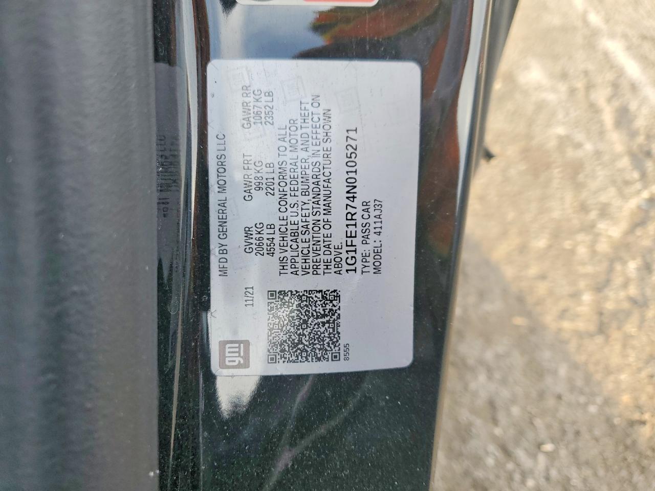 2022 Chevrolet Camaro Lt1 Black vin: 1G1FE1R74N0105271