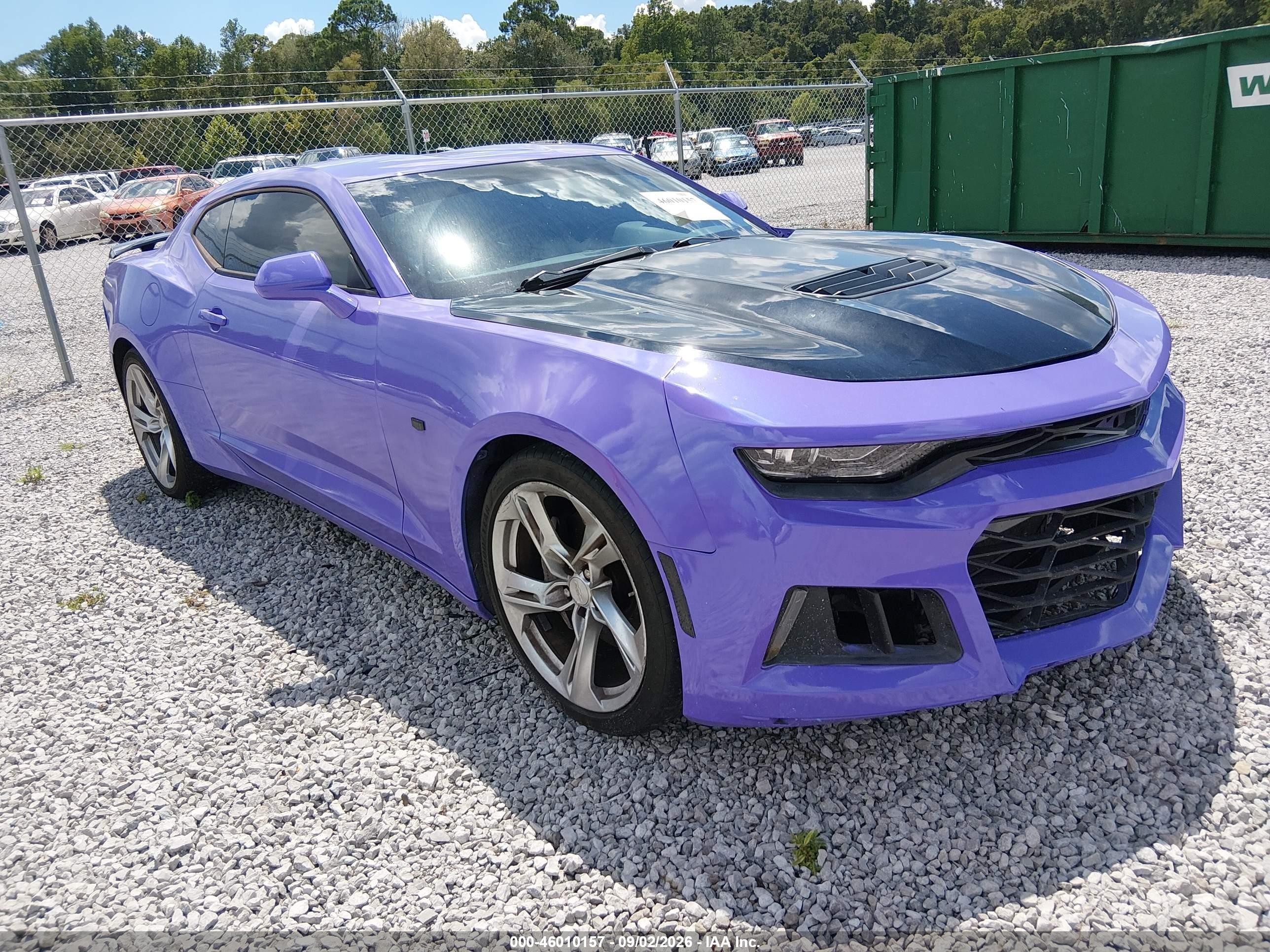 2021 Chevrolet Camaro Rwd  Lt1 Фиолетовый vin: 1G1FF1R76M0132838