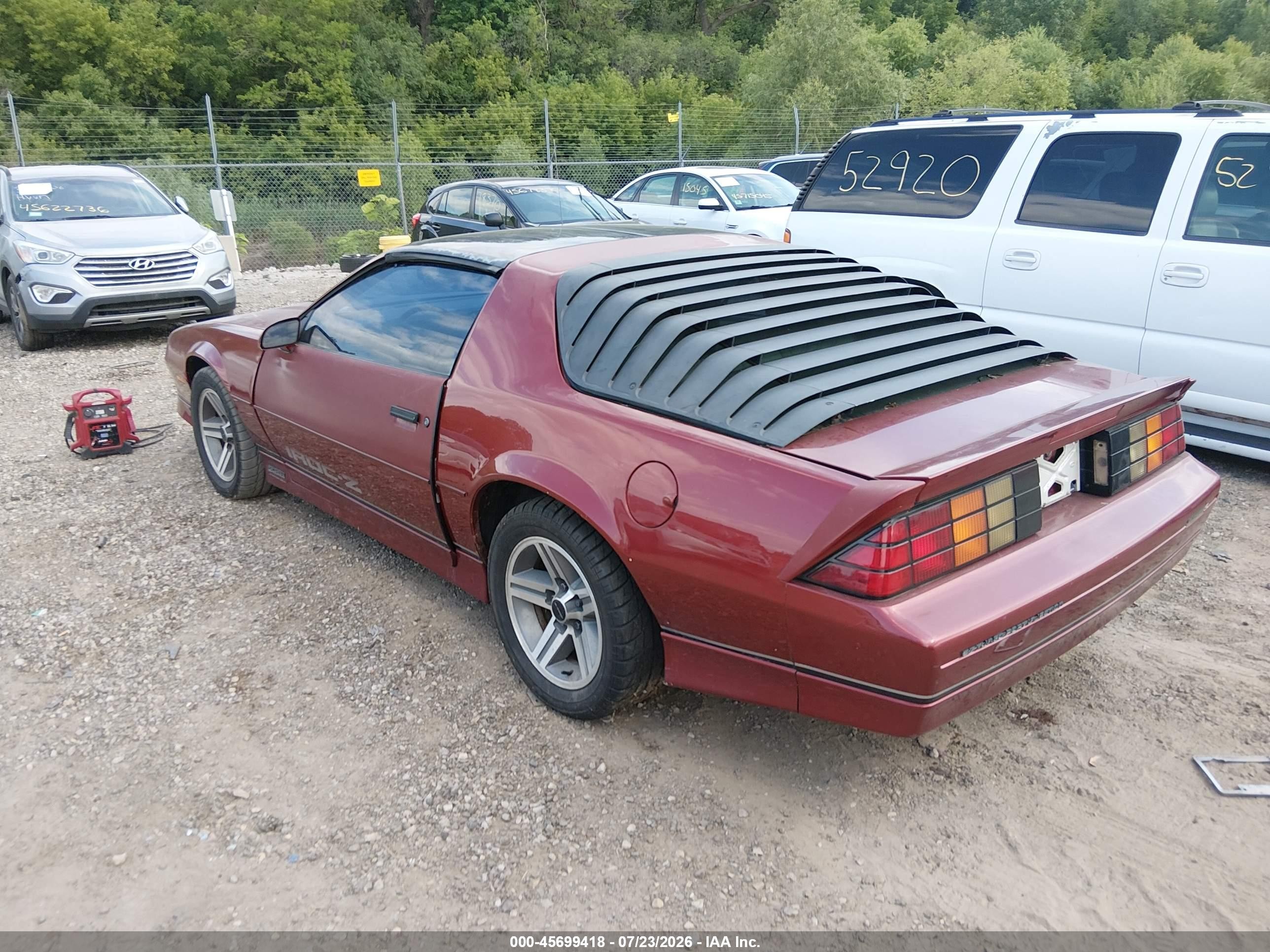 1987 Chevrolet Camaro   Red vin: 1G1FP2186HL145875