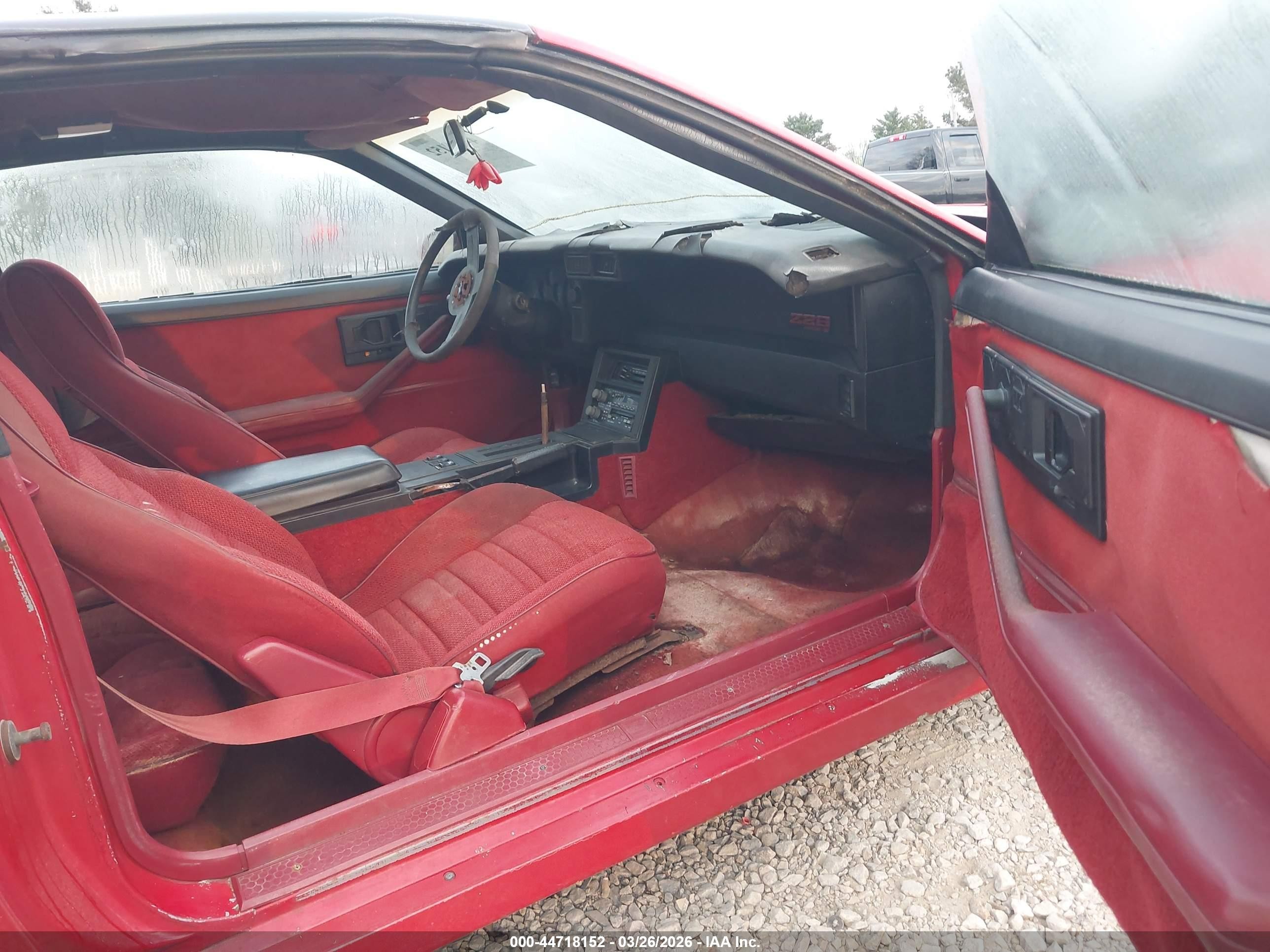 1987 Chevrolet Camaro   Красный vin: 1G1FP21F9HL114439