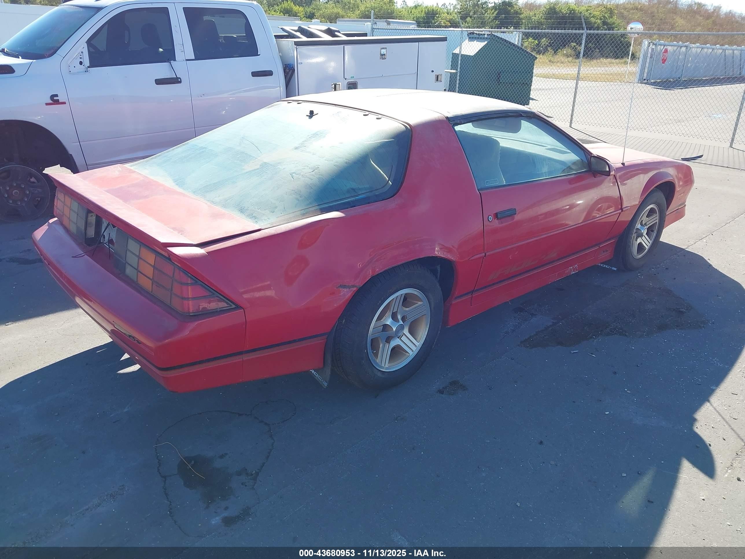 1989 Chevrolet Camaro   Red vin: 1G1FP21F9KL132317