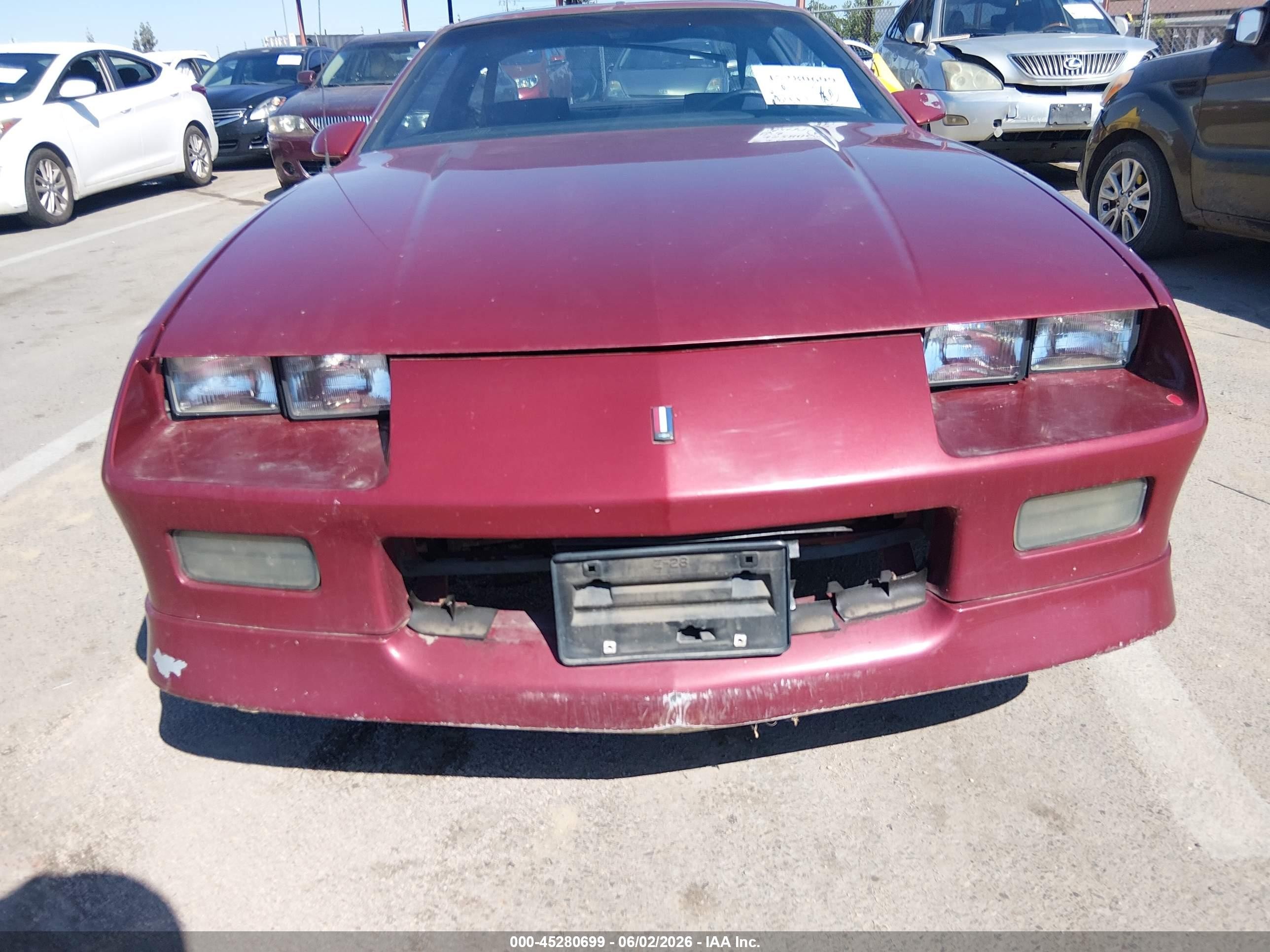 1989 Chevrolet Camaro   Темно-бордовый vin: 1G1FP21S1KL103777