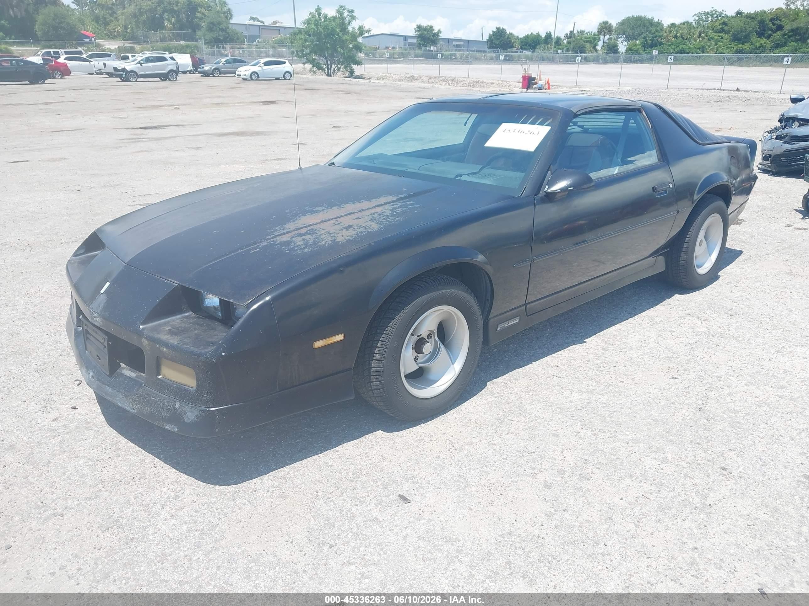 1990 Chevrolet Camaro Rs Black vin: 1G1FP23E6LL111544