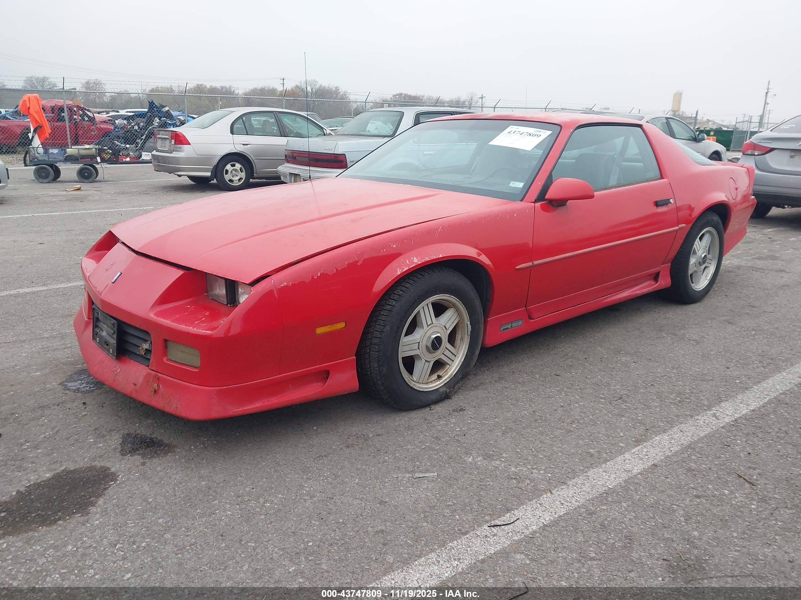 1992 Chevrolet Camaro Rs Red vin: 1G1FP23E8NL167309