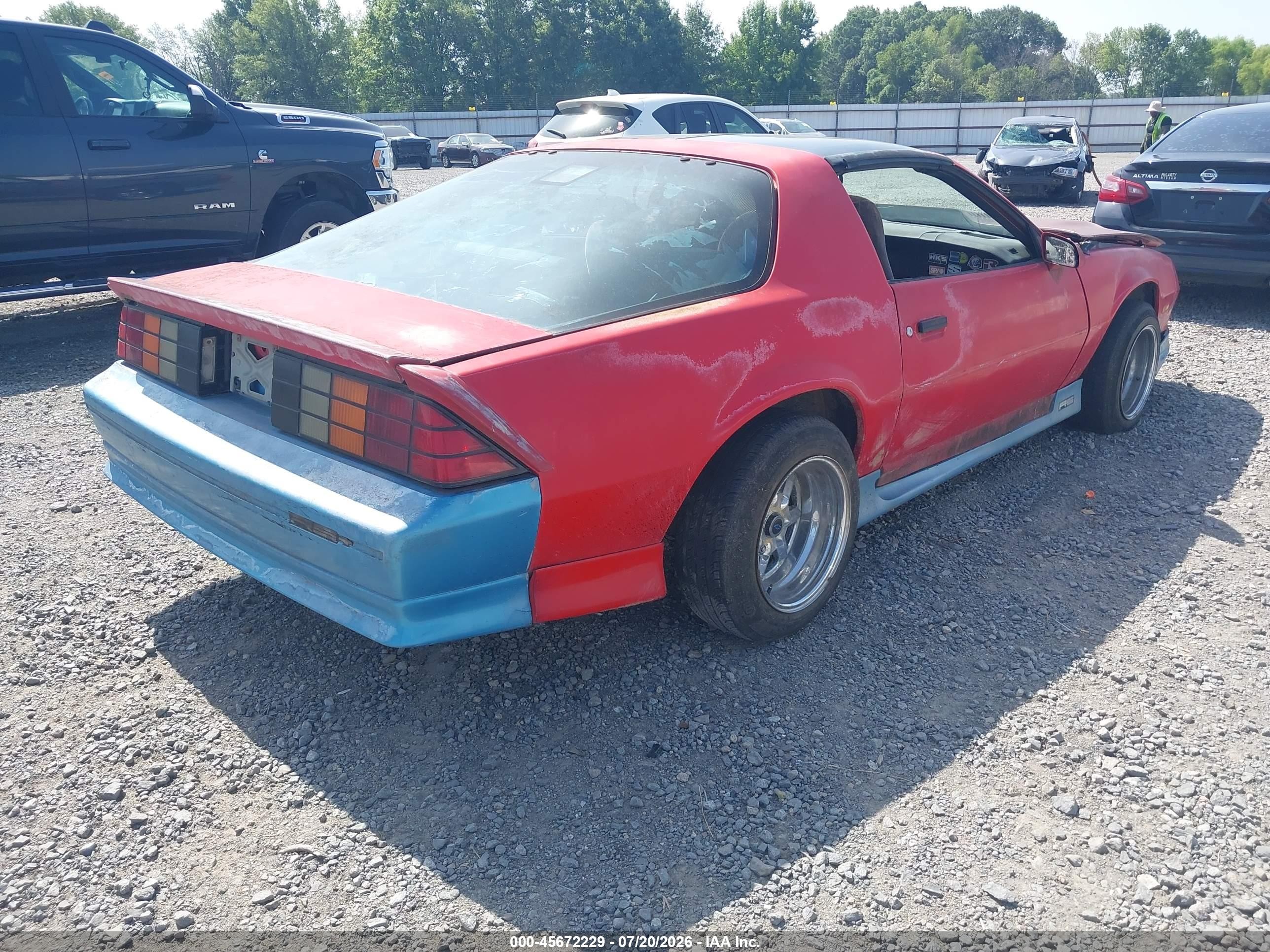 1991 Chevrolet Camaro Rs Red vin: 1G1FP23EXML103626