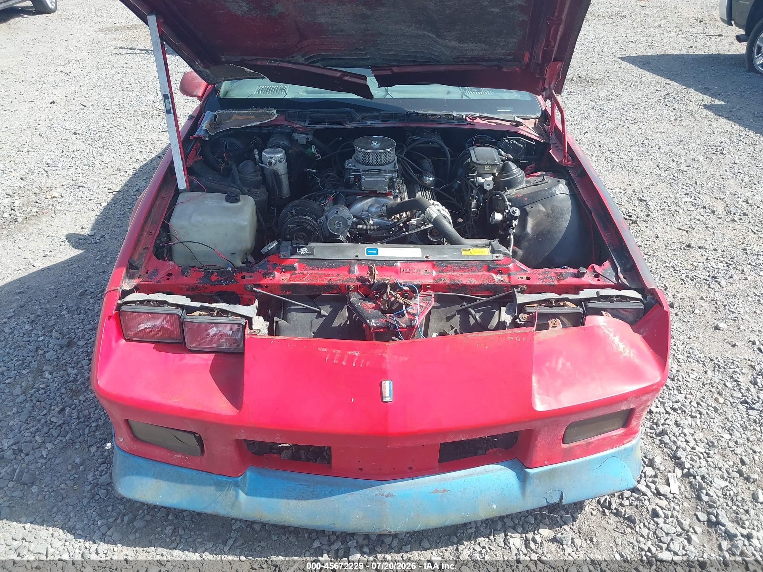 1991 Chevrolet Camaro Rs Red vin: 1G1FP23EXML103626